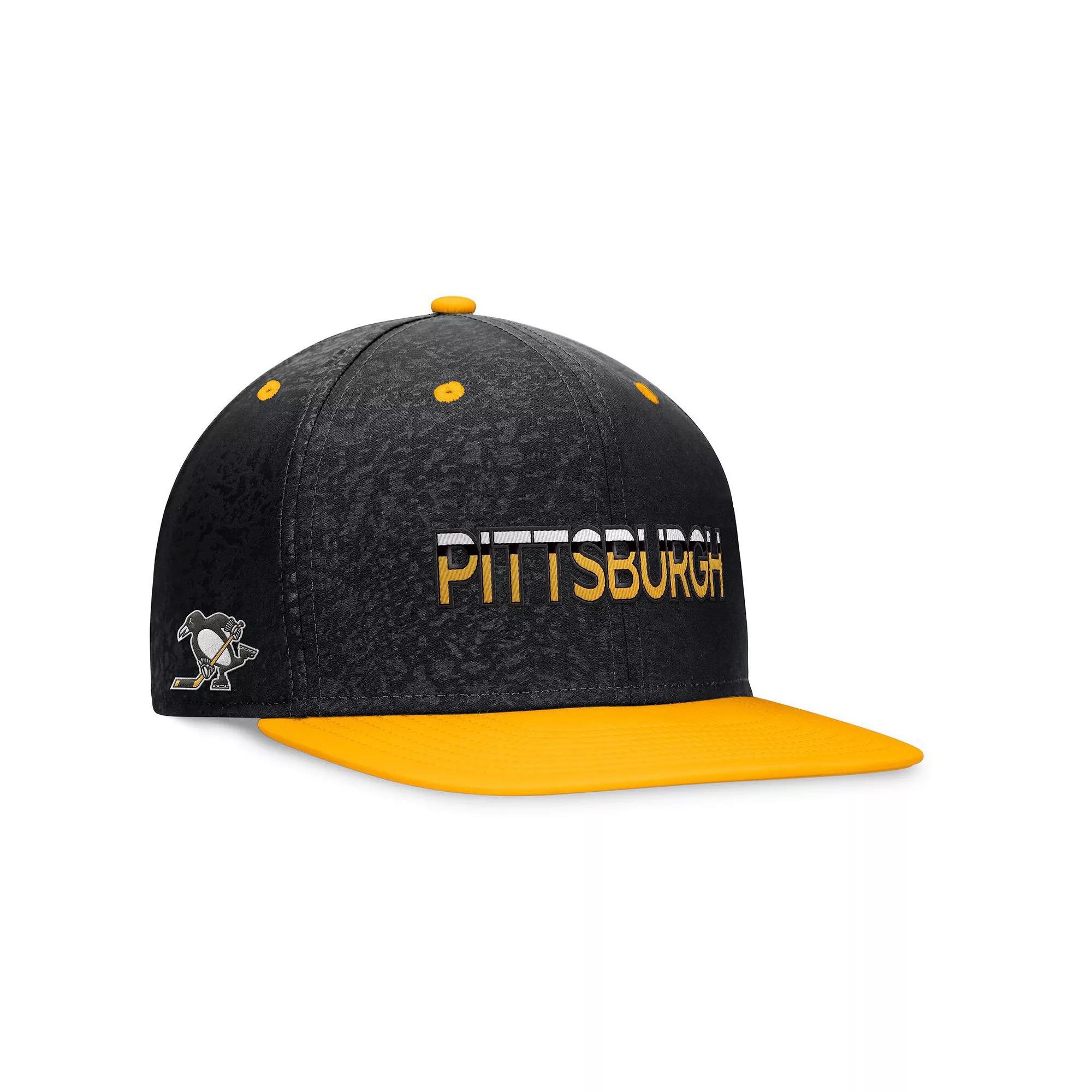 Men's Fanatics Branded Black/Gold Pittsburgh Penguins Authentic Pro Alternate Jersey Snapback Hat Product Image
