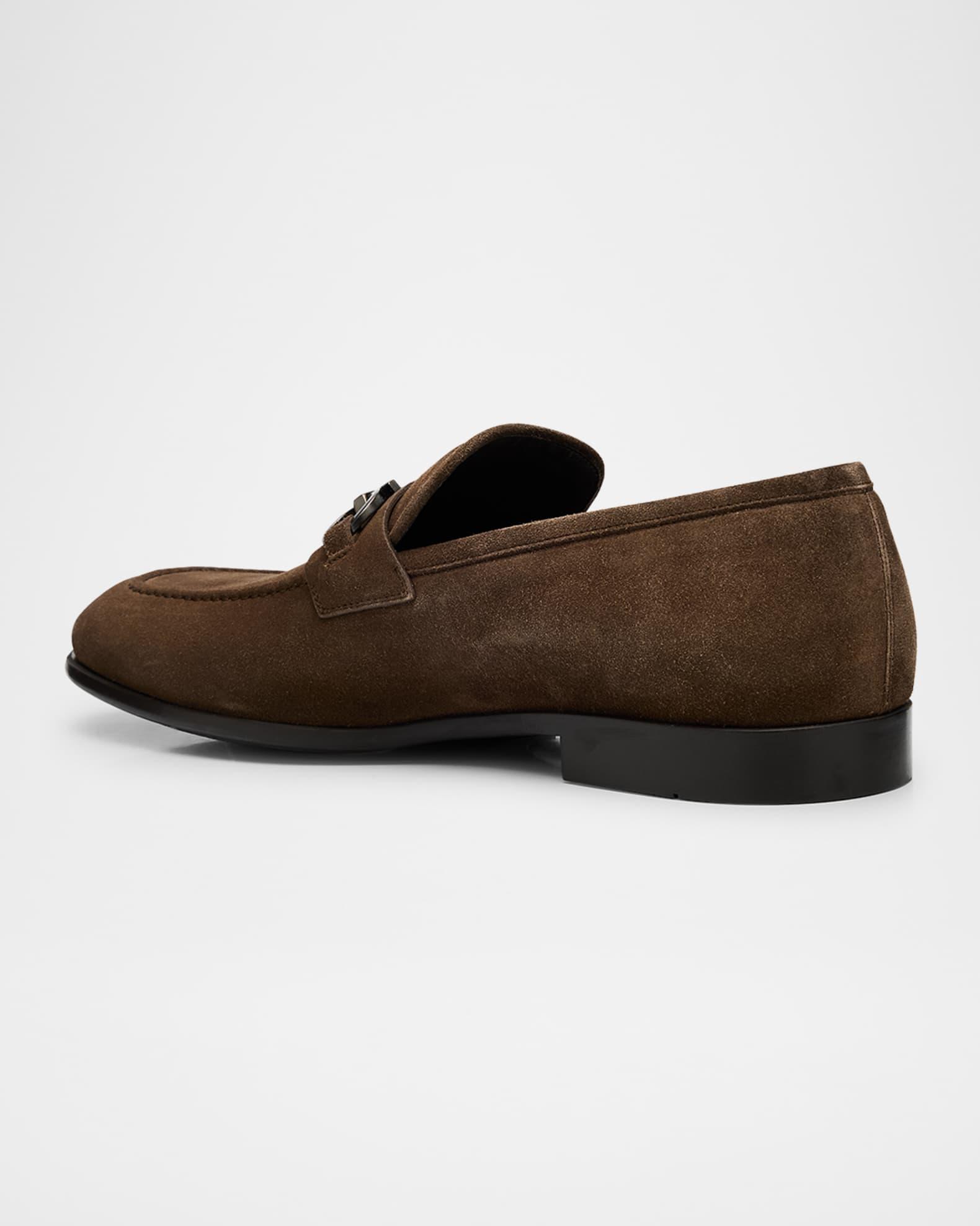 Men's Foster Suede Gancini-Bit Loafers Product Image