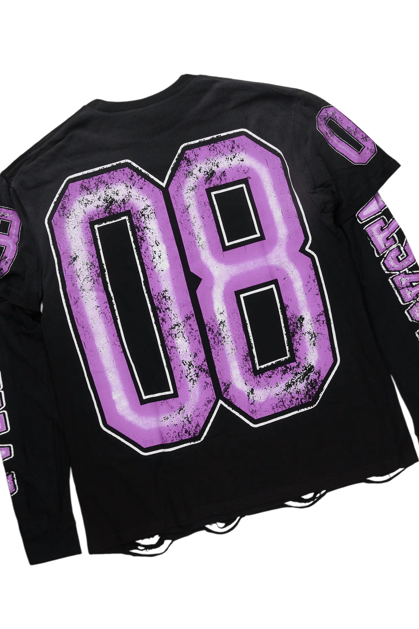 Fields Black/Purple Double Layer T-Shirt & Ayami Tapestry Jean Bundle Male Product Image