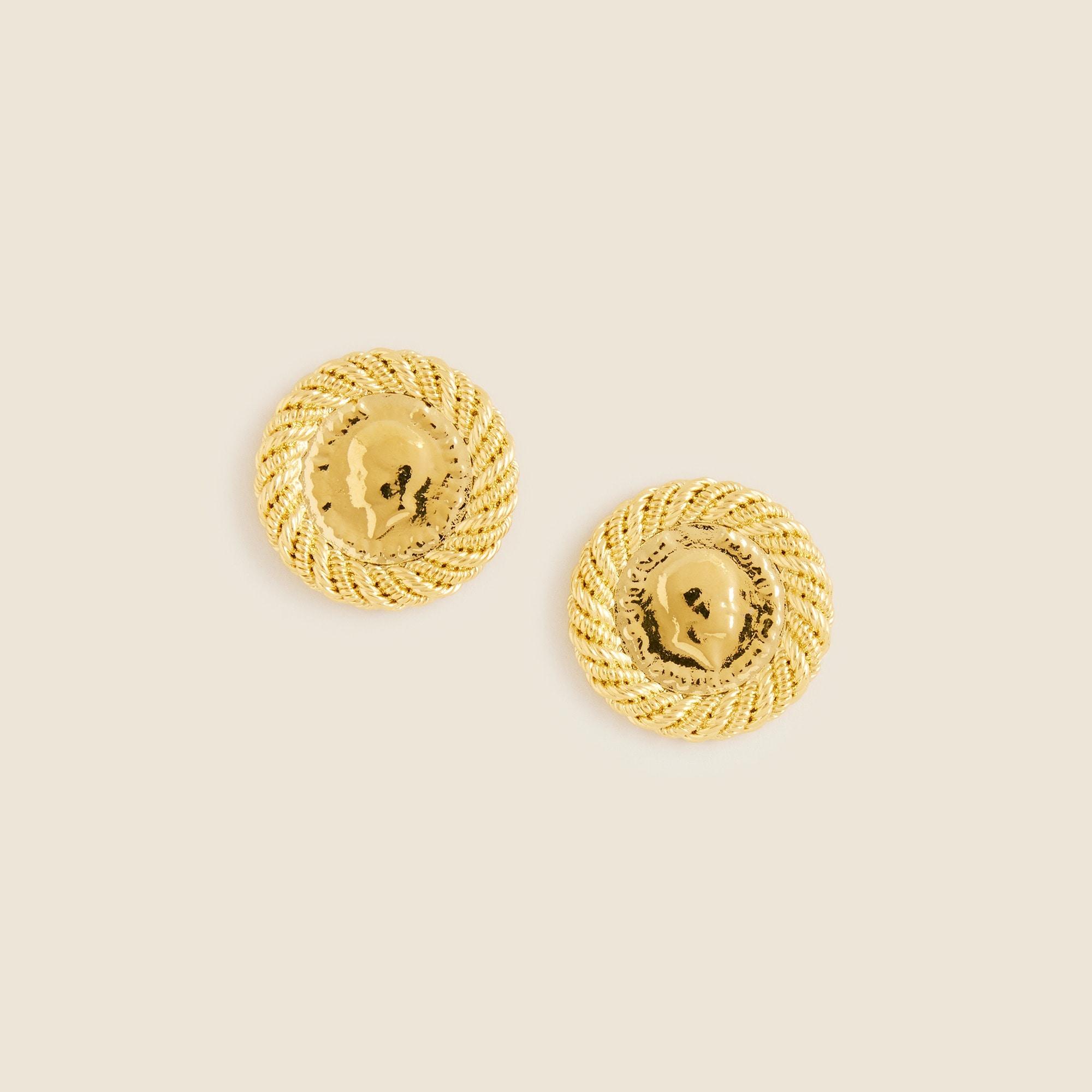 Rope coin stud earrings Product Image