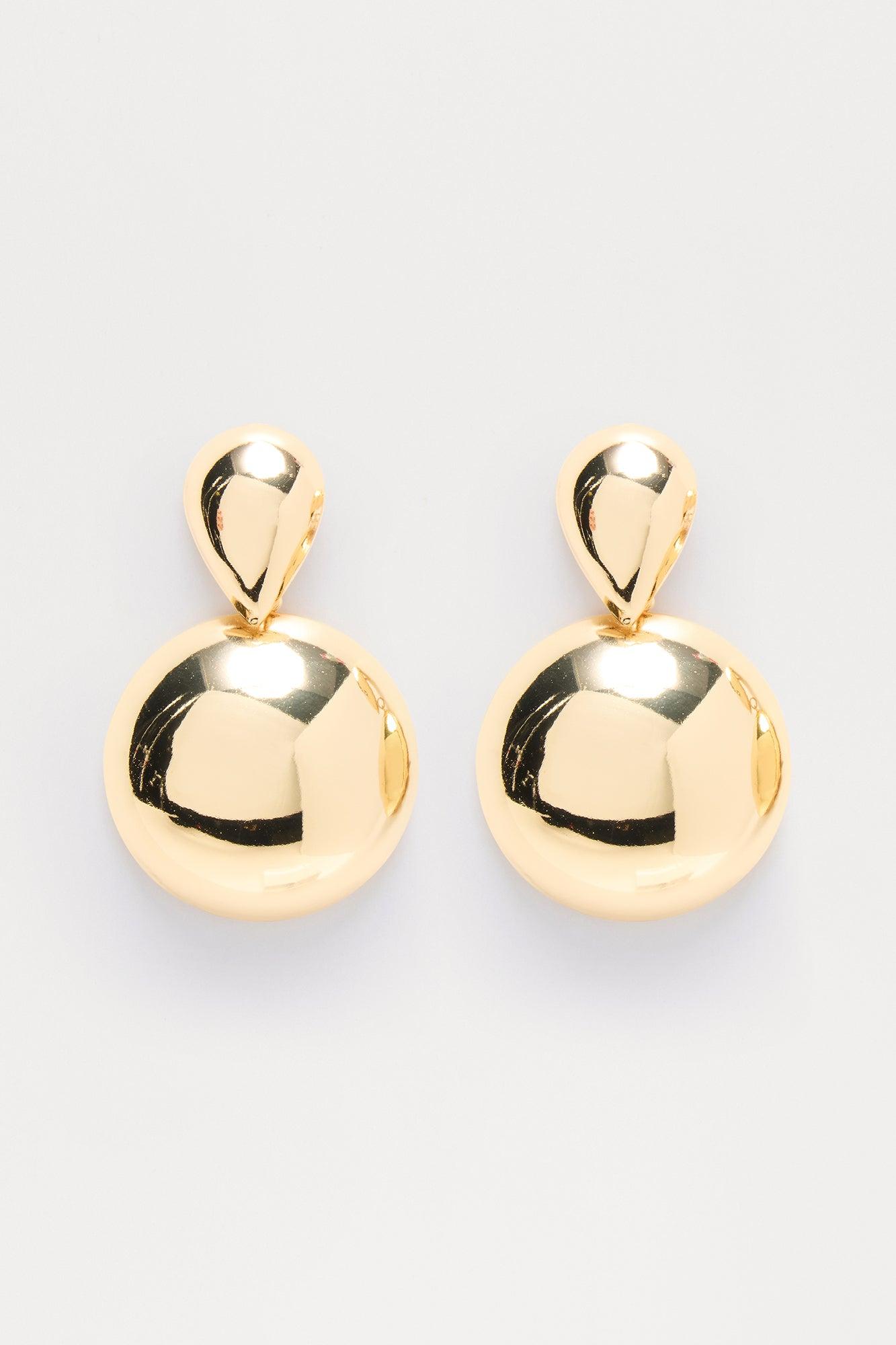 Modern Lady Drop Earrings - Gold Product Image