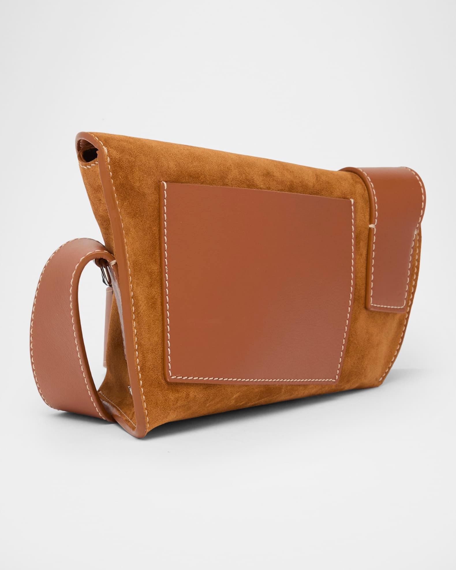 T-Bar Sling Angular Suede Shoulder Bag Product Image