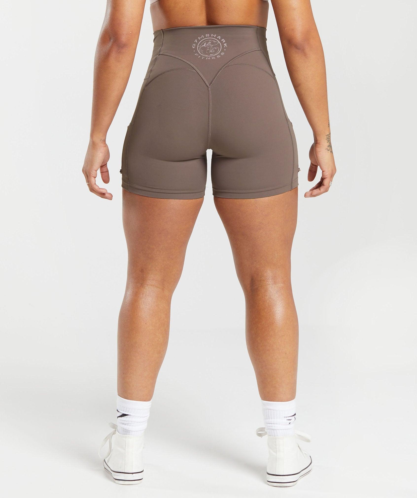 Gymshark Legacy Logo Tight Shorts - Walnut Mauve Female Product Image
