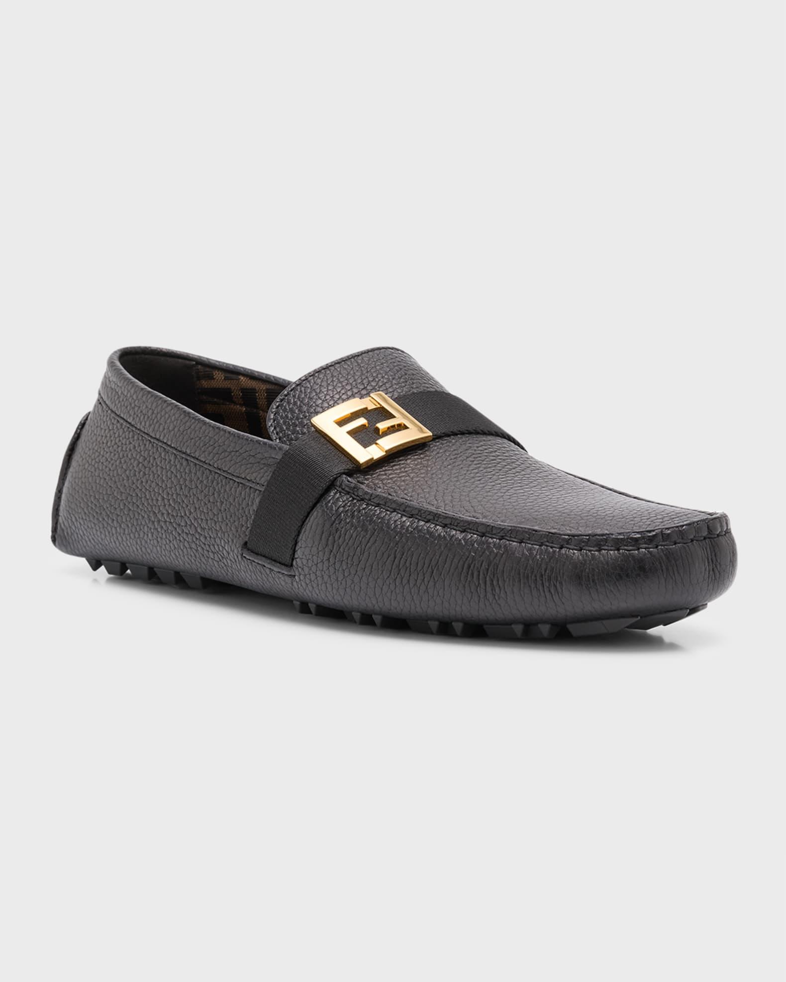 Men's FF-Buckle Leather Driving Shoes Product Image