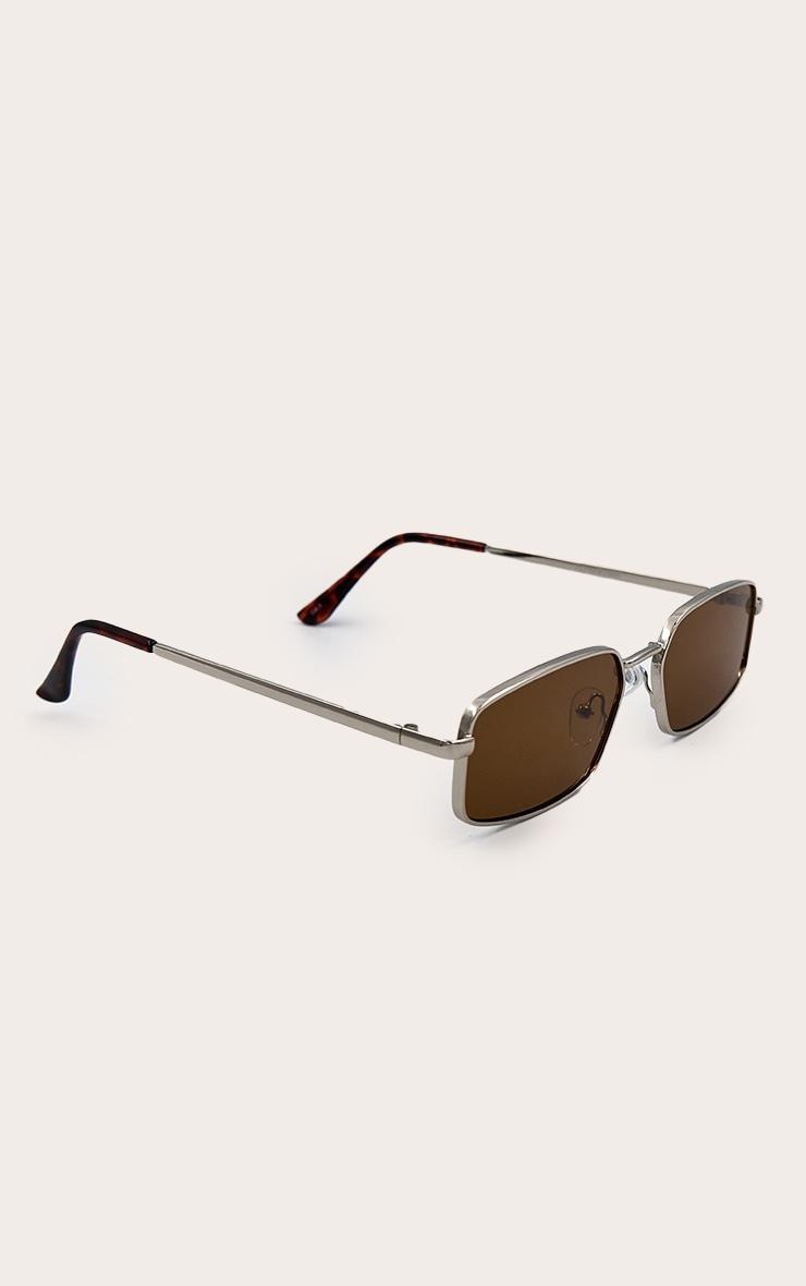 Silver Square Brown Lens Sunglasses Product Image