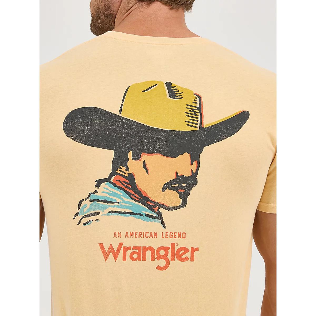 Men's Wrangler Mineral Wash Back Graphic T-Shirt in Golden Straw Product Image