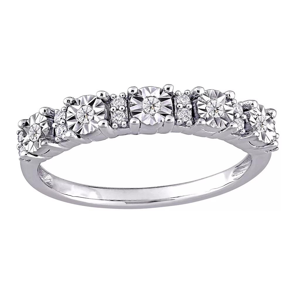 Stella Grace 10k White Gold 1/10 Carat T.W. Diamond Ring, Women's, Size: 6, 10k Gold Product Image