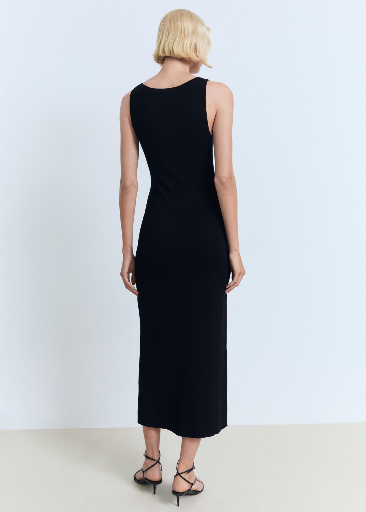 Knitted dress with bow neckline - Women | MANGO USA Product Image