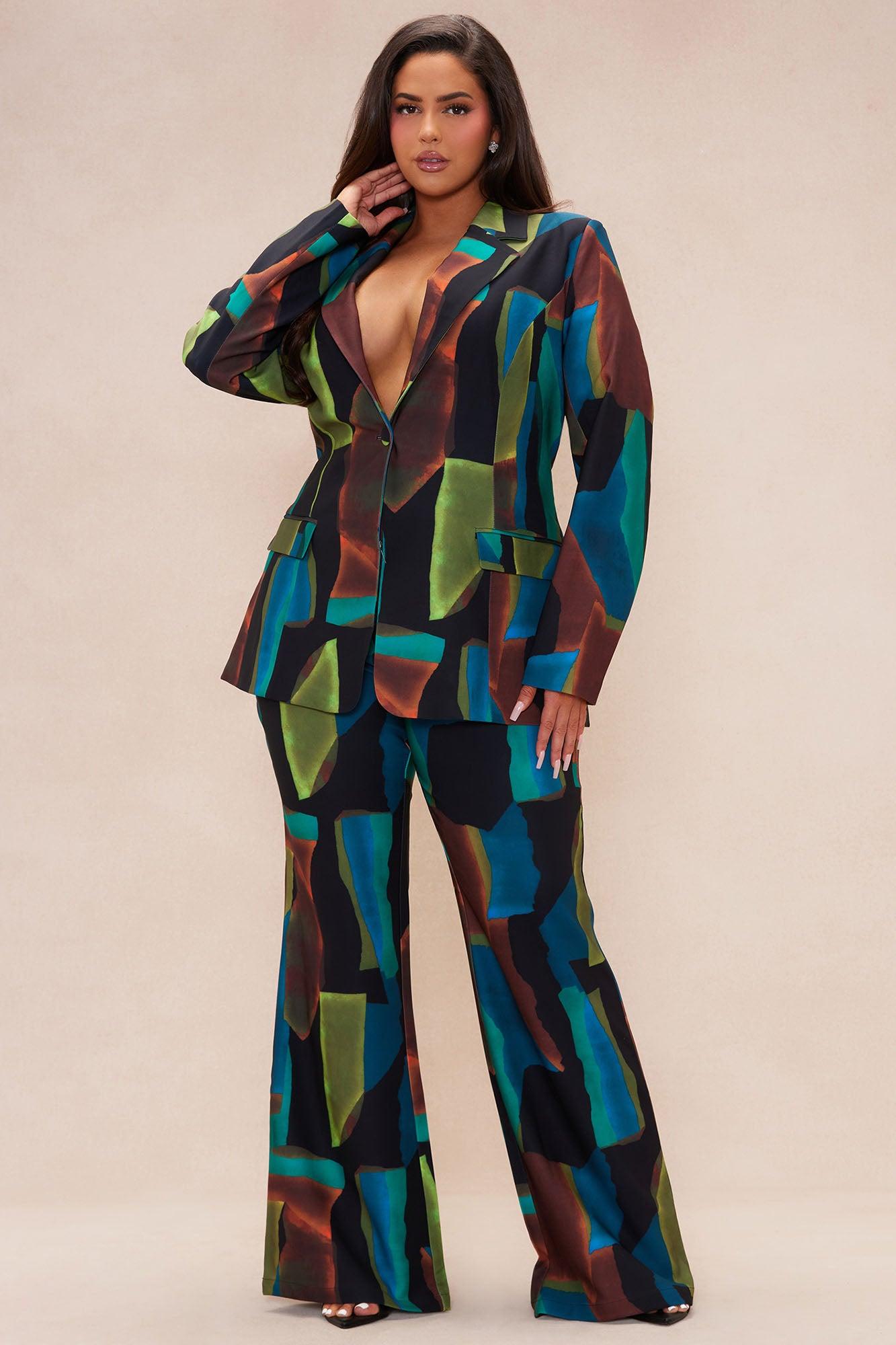 Mason Pant Suit Set - Blue/combo Product Image