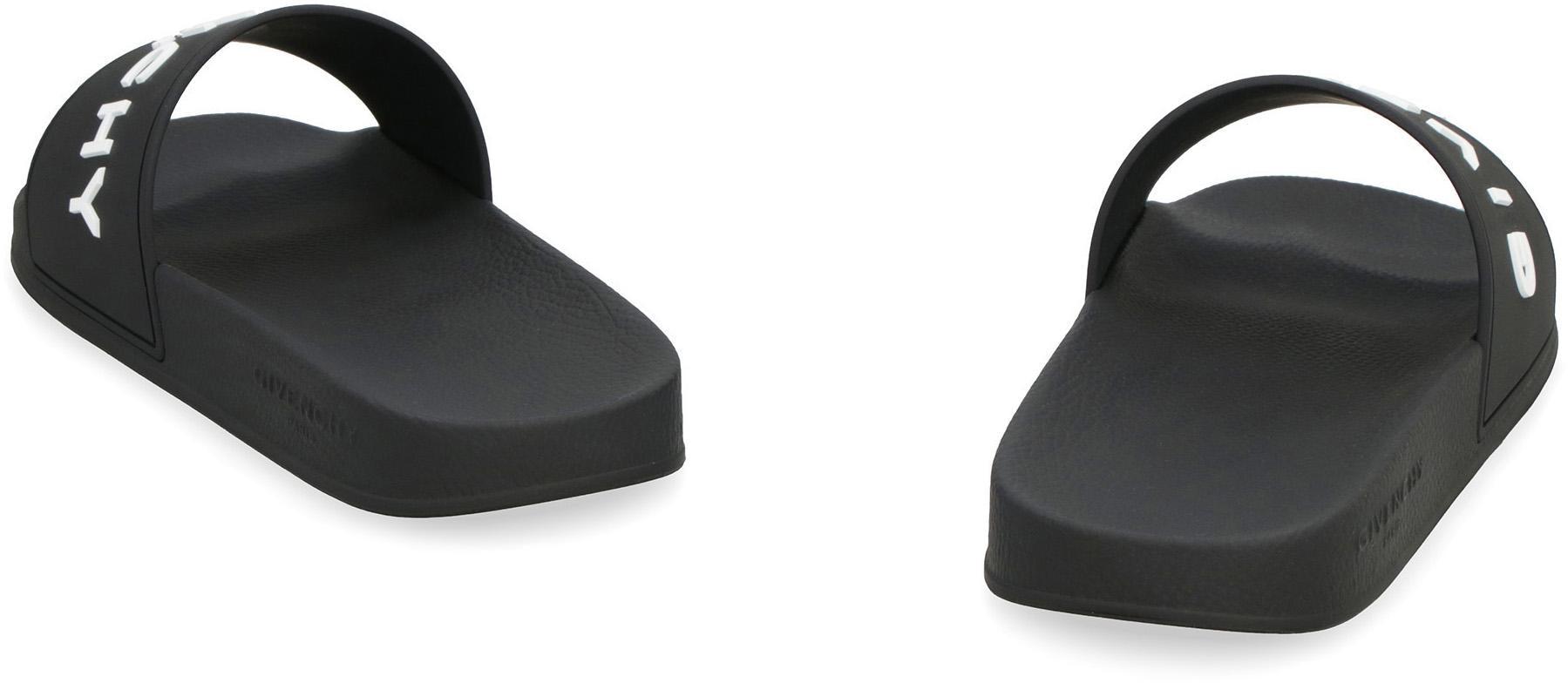 Black Logo-Print Pool Slides Product Image