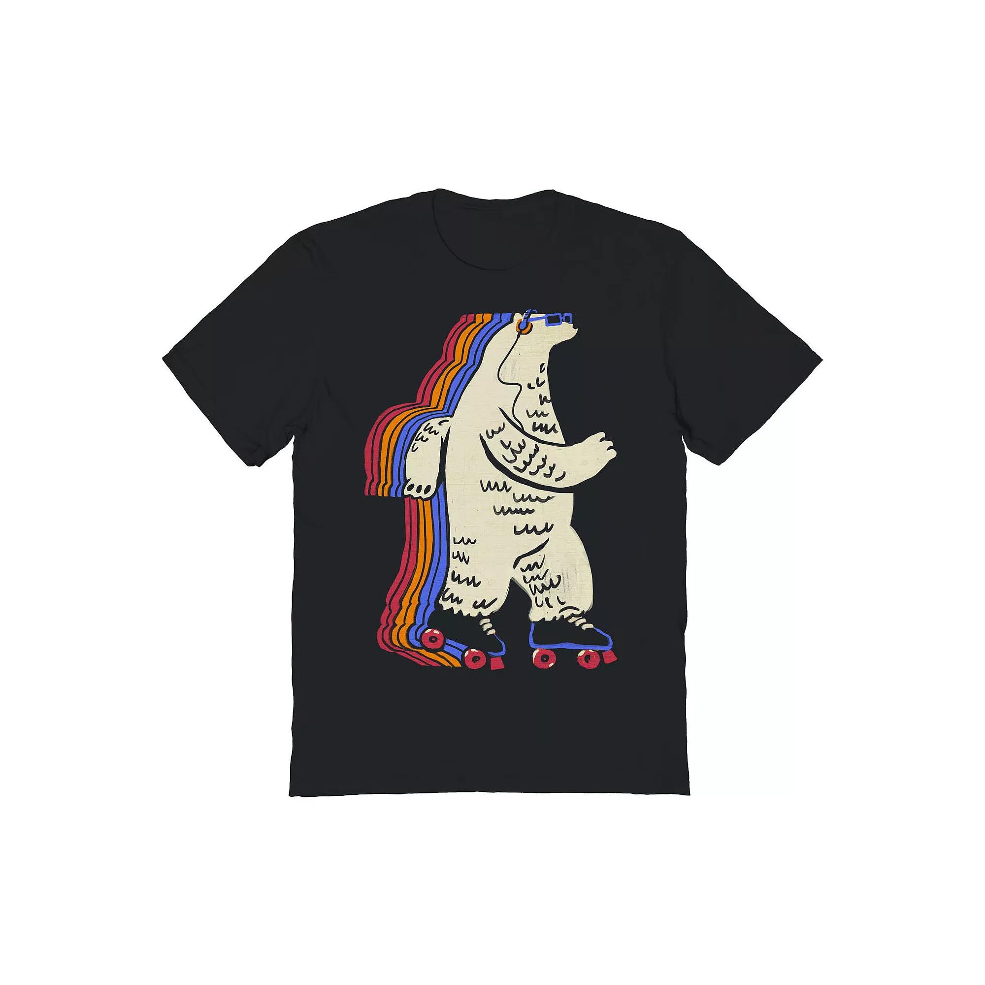 Men's COLAB89 by Threadless Roller Bear Graphic Tee, Size: Small, Black Product Image