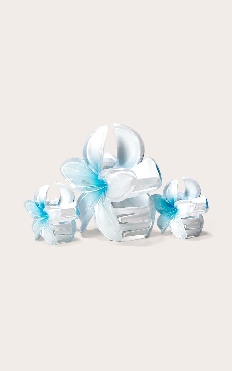 Aqua Gradient Lily Flower Hair Clip Set Product Image