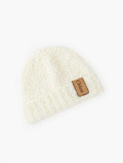 Beanie in curly wool knit Product Image
