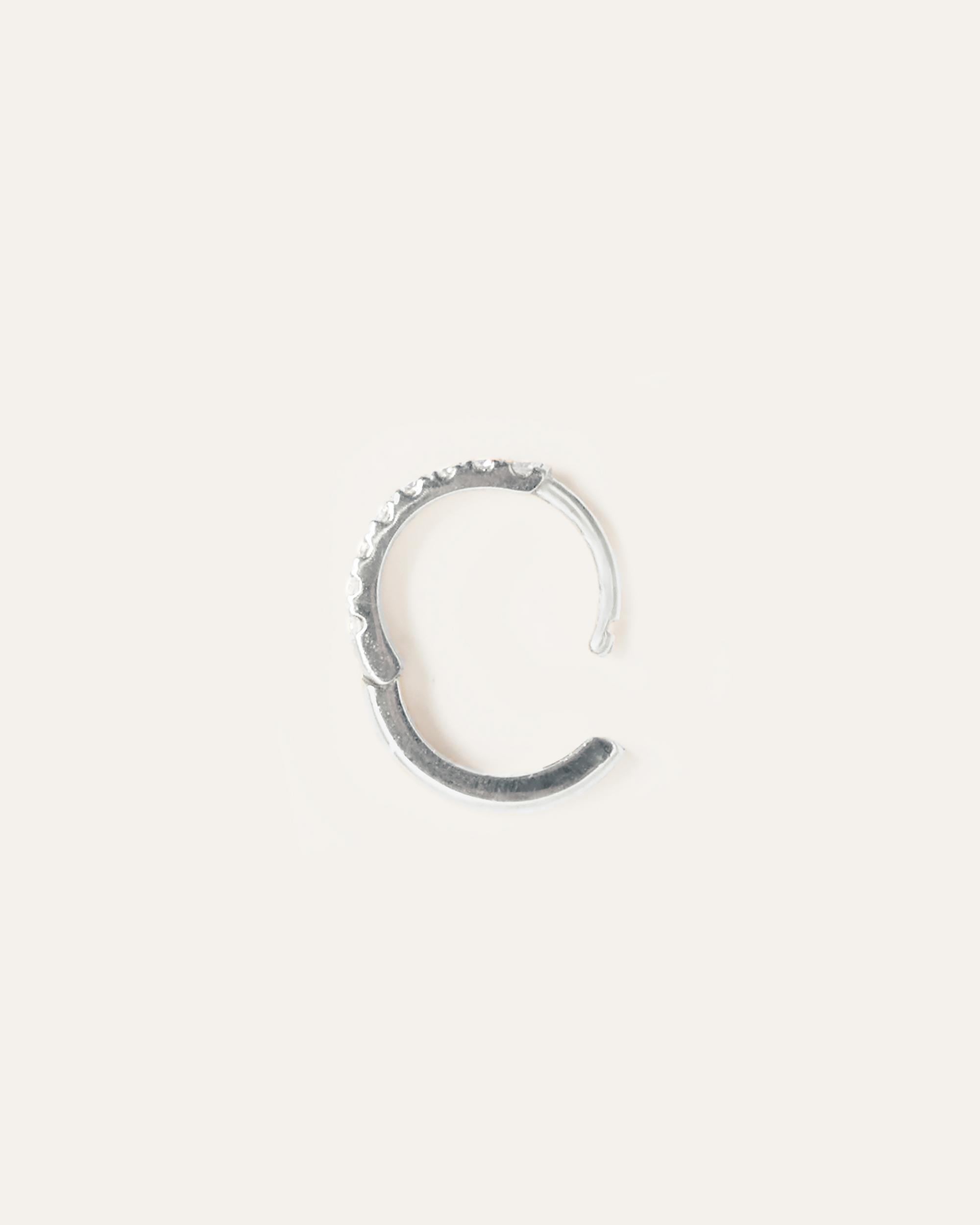 Quince | Women's 14K Gold Pave Diamond Single Huggie Product Image