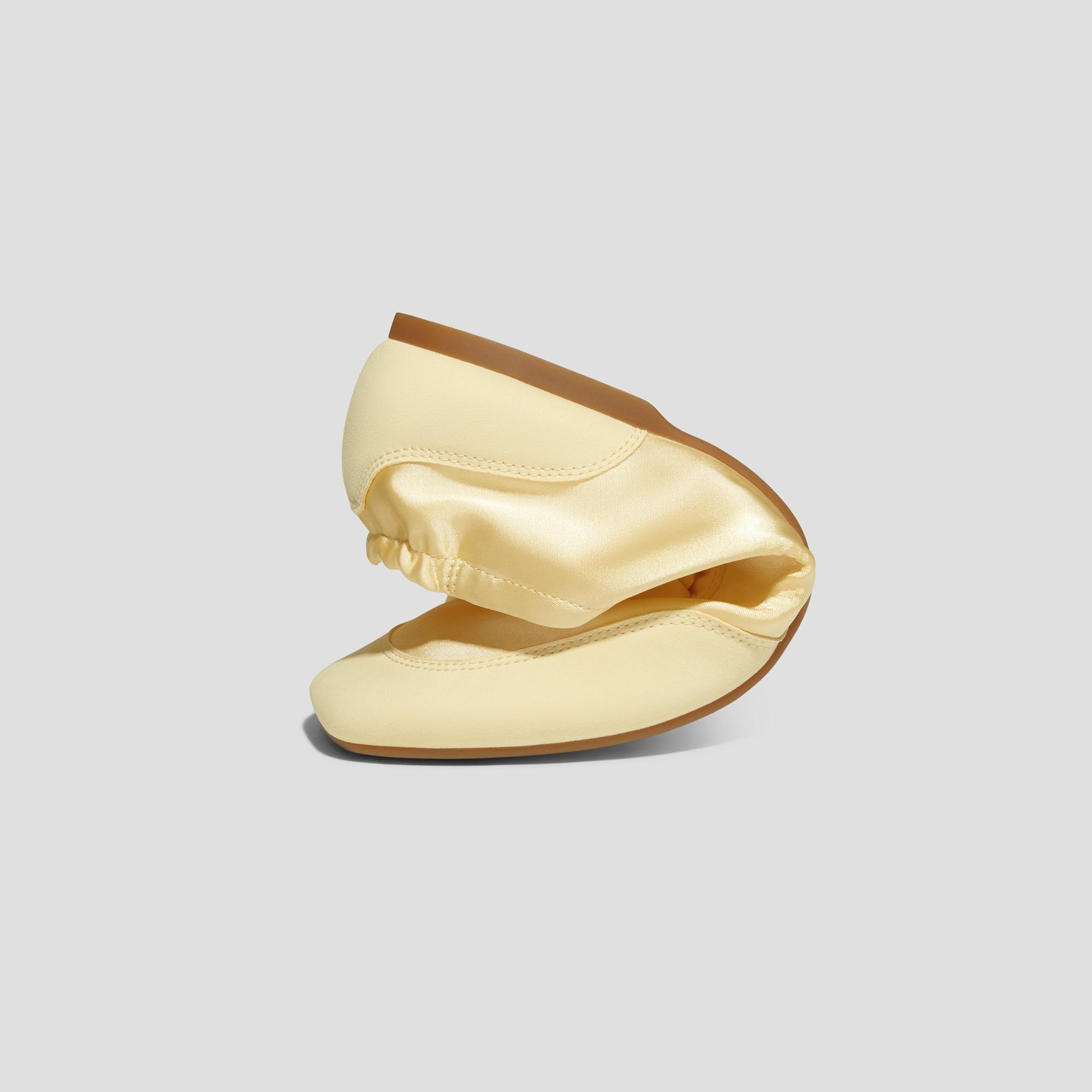 Square-Toe Lace-Up Satin Sneakerina (Cristina) Product Image