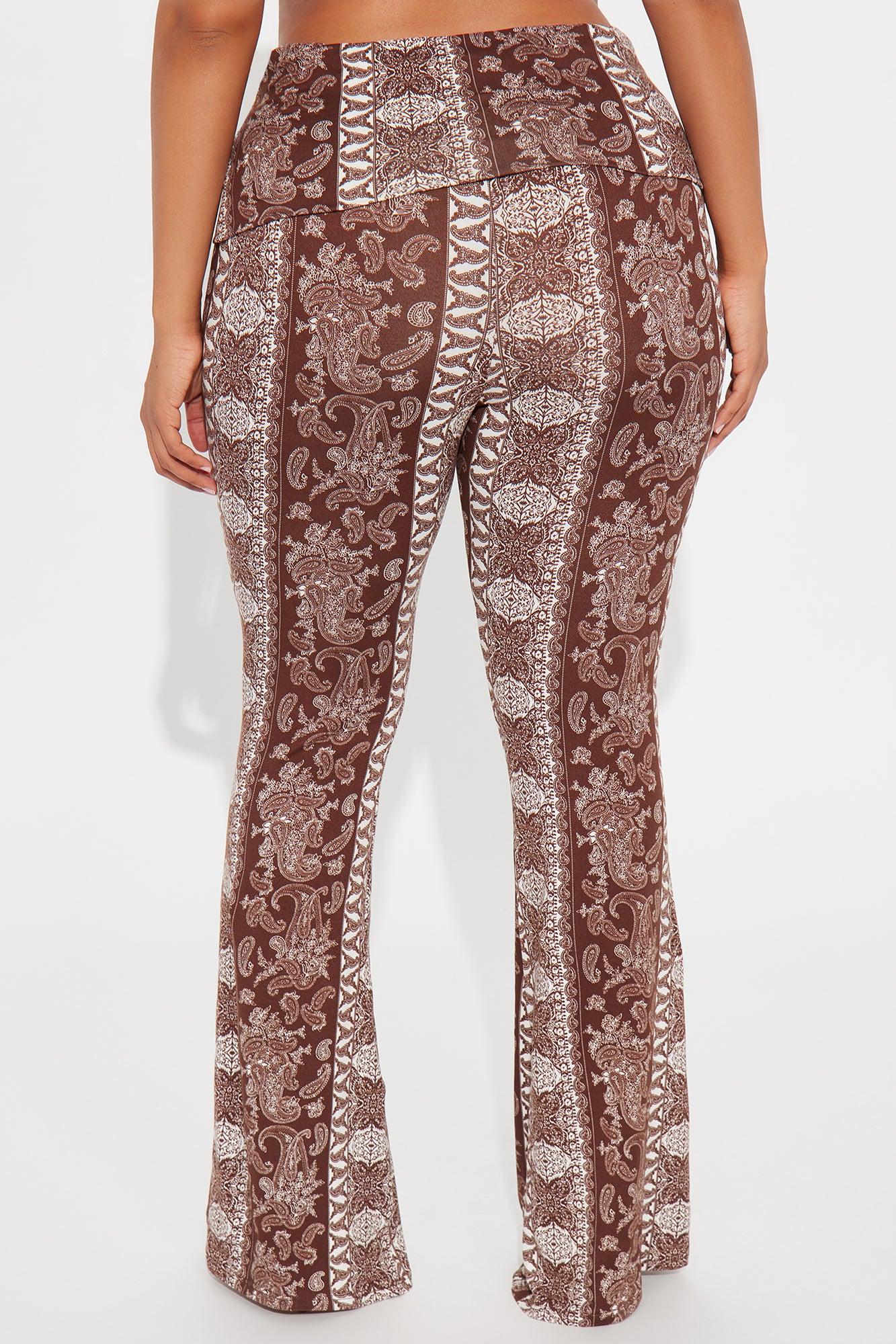 Zihna Paisley Flare Pant - Brown Combo Female Product Image