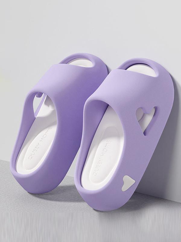 Contrast Color Hollow Open Toe Platform Shoes Slippers Product Image