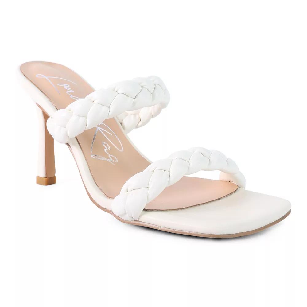 London Rag Lolo Braided Strap Women's Mid Heel Sandals, Size: 7.5, White Product Image