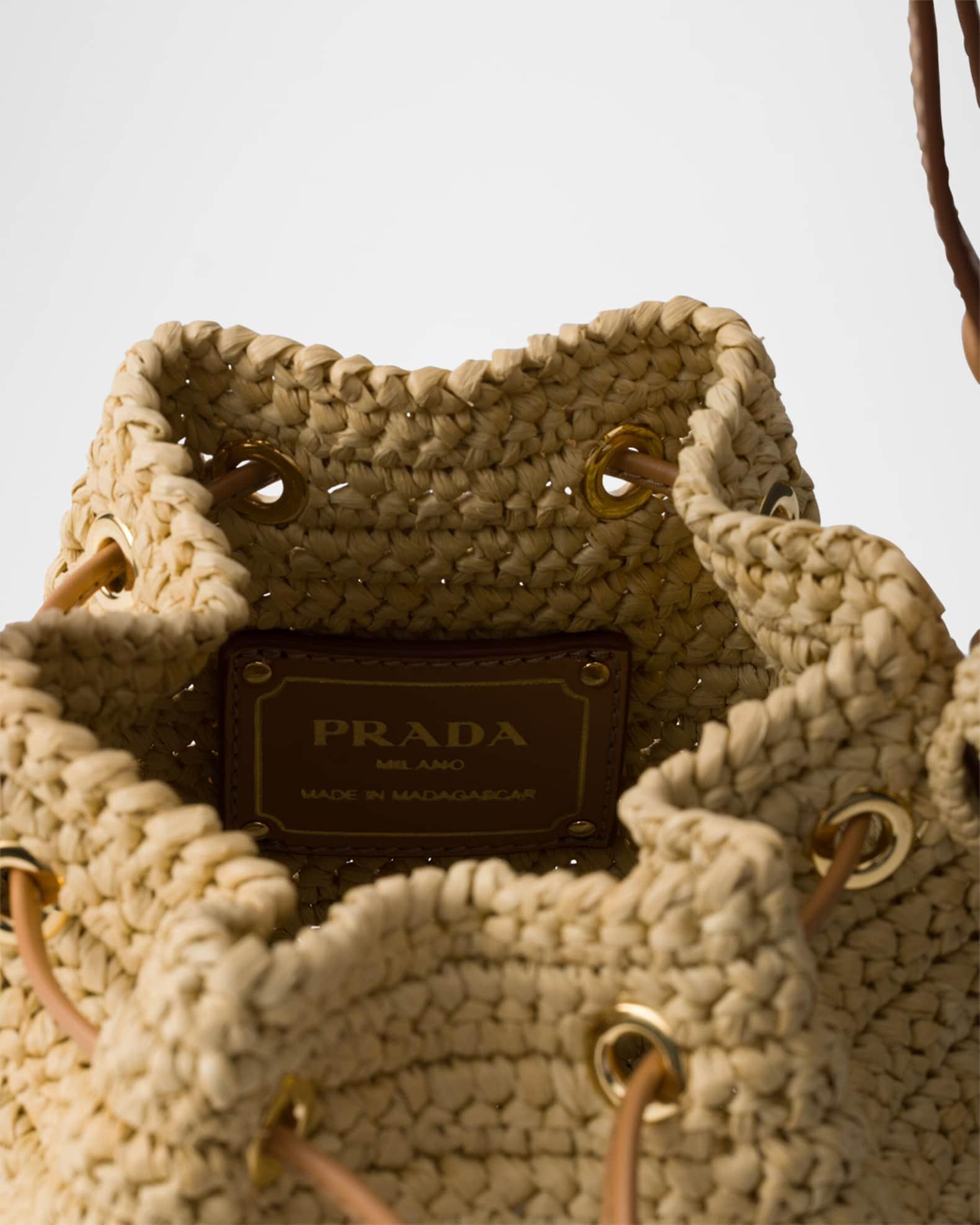 Crochet and Leather Mini Bucket Bag Product Image