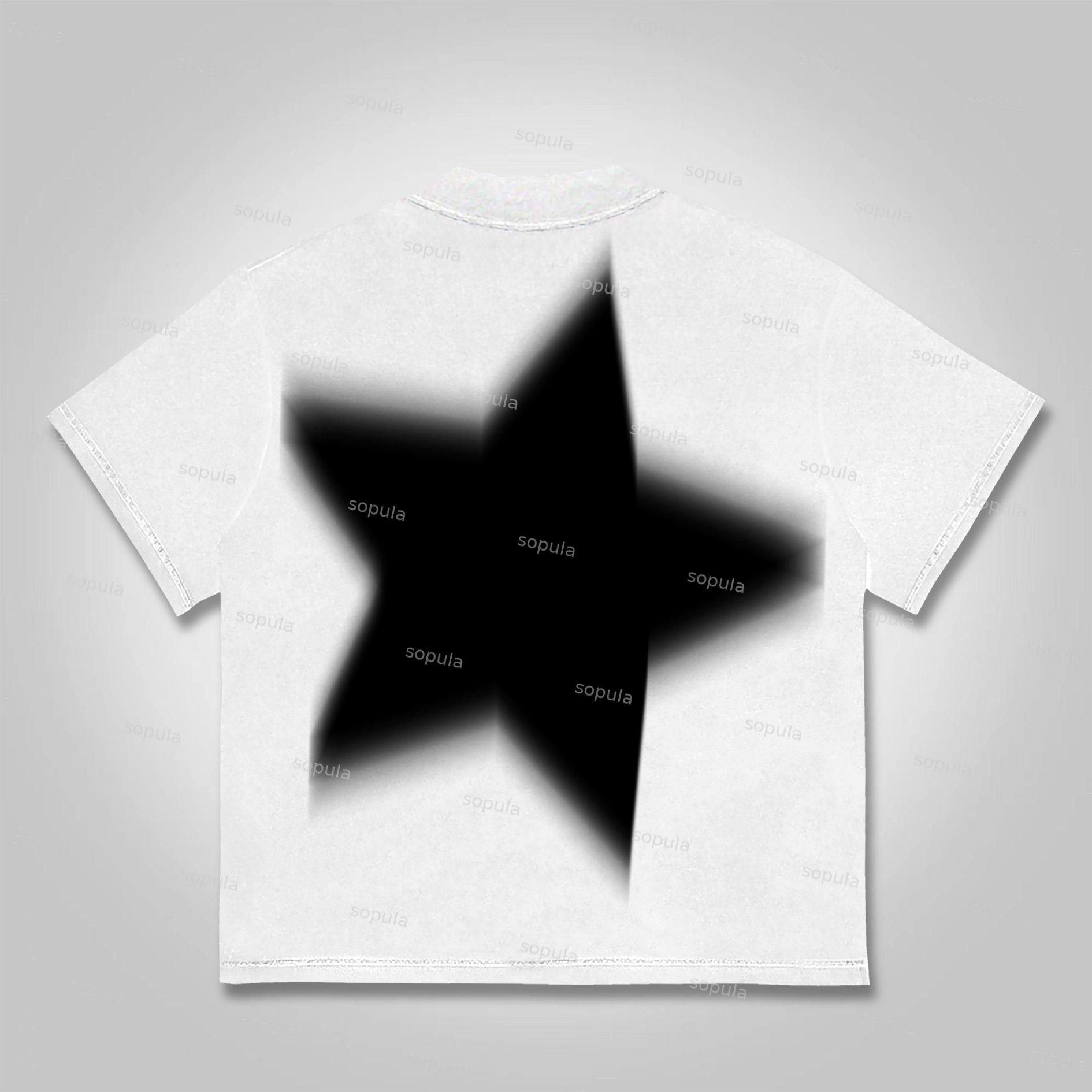 Men's Casual Virtual Shadow Graphics Cotton Short Sleeve T-Shirt Product Image