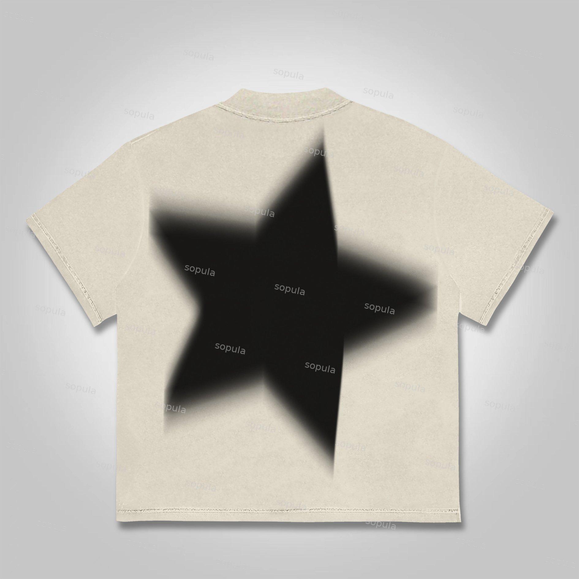 Men's Casual Virtual Shadow Graphics Cotton Short Sleeve T-Shirt Product Image