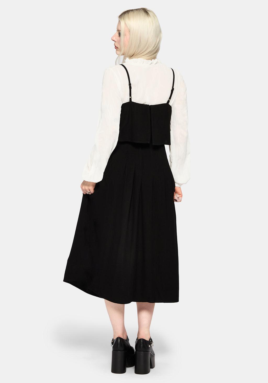 Genevra Embroidered Overlay Midi Dress Product Image