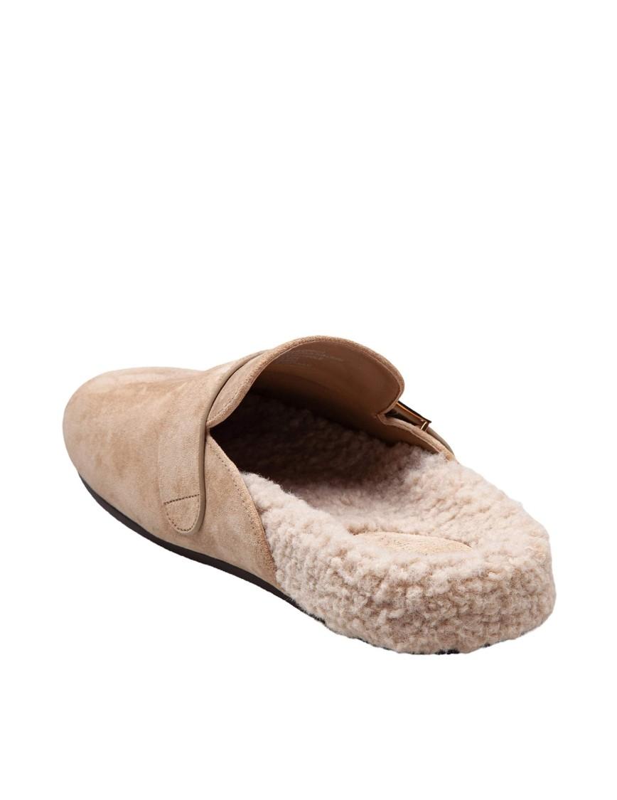 TORY BURCH Mules Mellow In Shearling Color Taupe In Brown Product Image