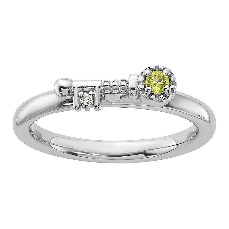 Stacks & Stones Sterling Silver Stackable Gemstone Key Ring, Women's,  Product Image