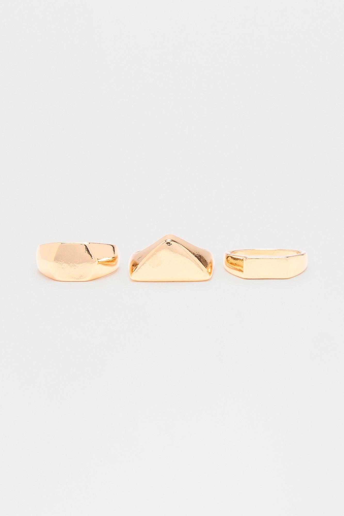 Solid Ground Ring Set - Gold Male Product Image