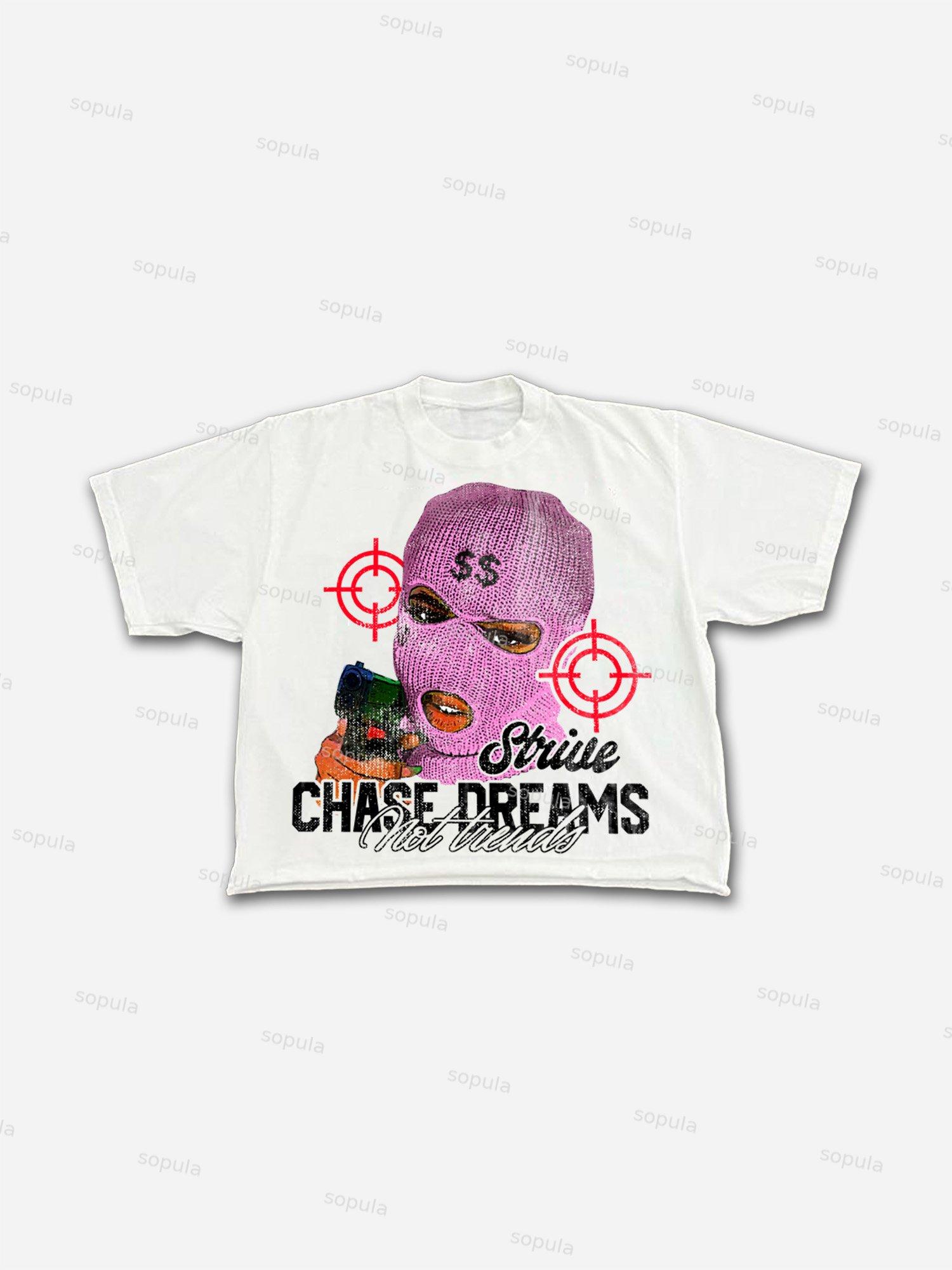 Street Gangs Chasing Dreams Old Vintage Graphic Cropped T-shirt Product Image