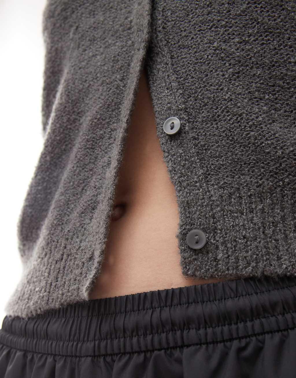 Reclaimed Vintage knit button up tank in gray Product Image