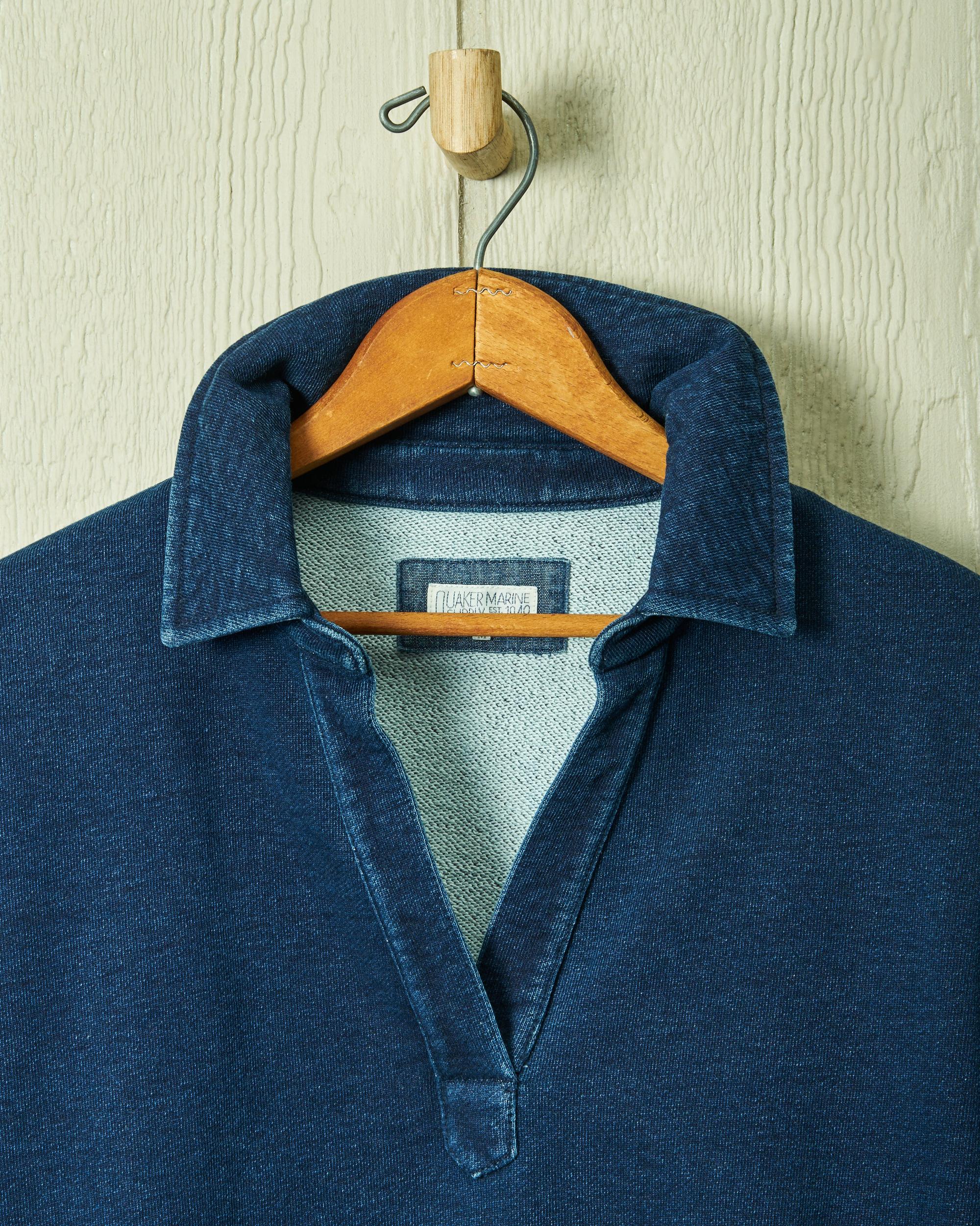 Inlet Pullover in Dark Wash Indigo Loopback Terry Product Image