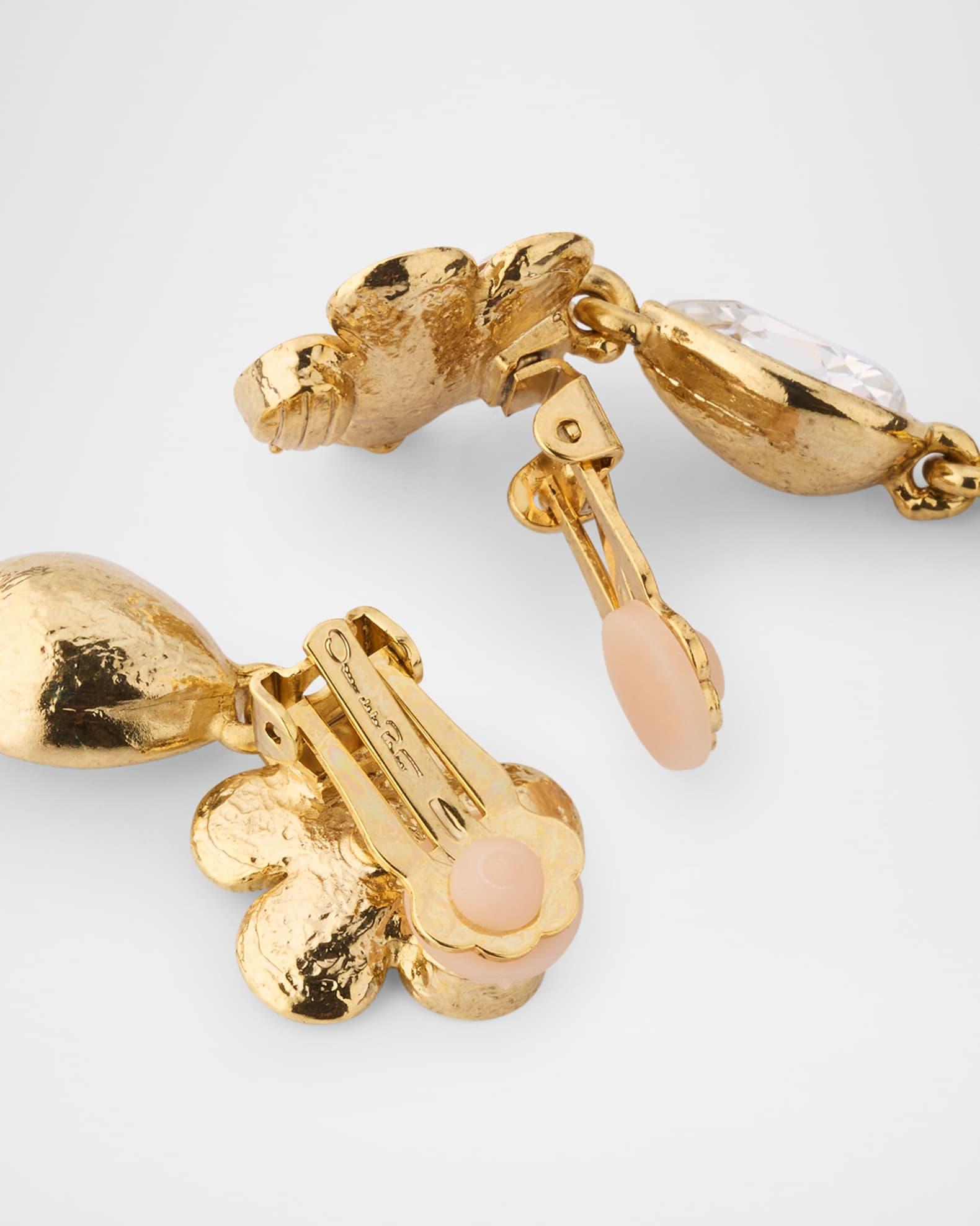 Flower Teardrop Clip-On Earrings  Product Image