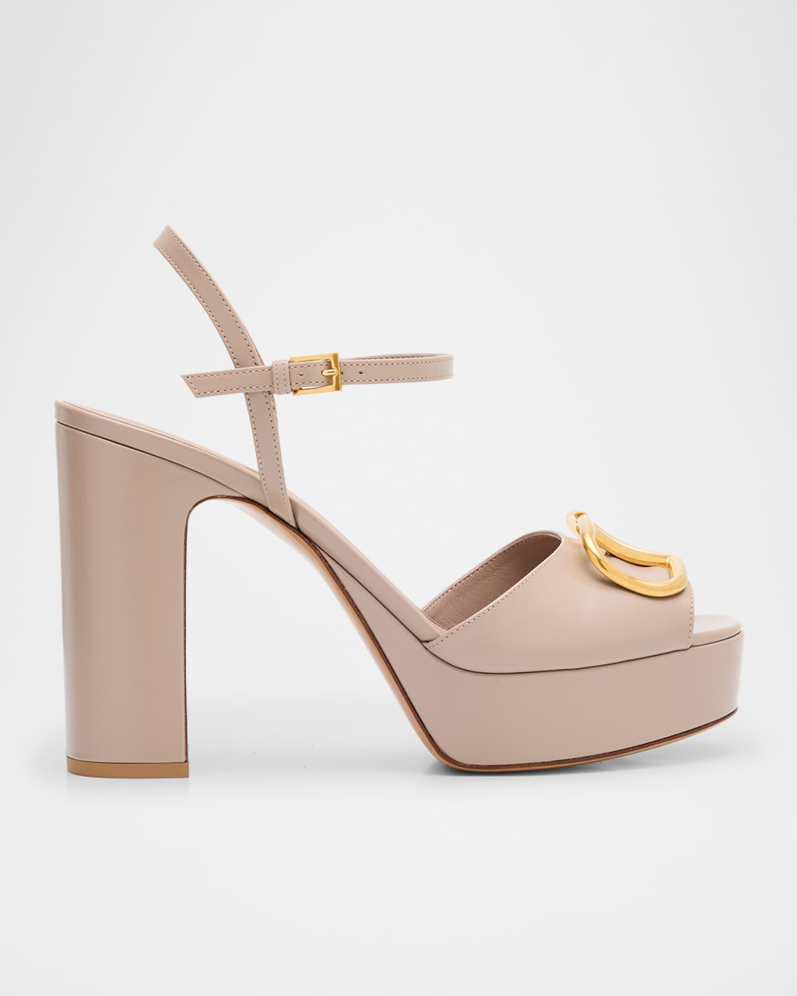 VLogo Signature Nappa Leather Platform Sandals Product Image