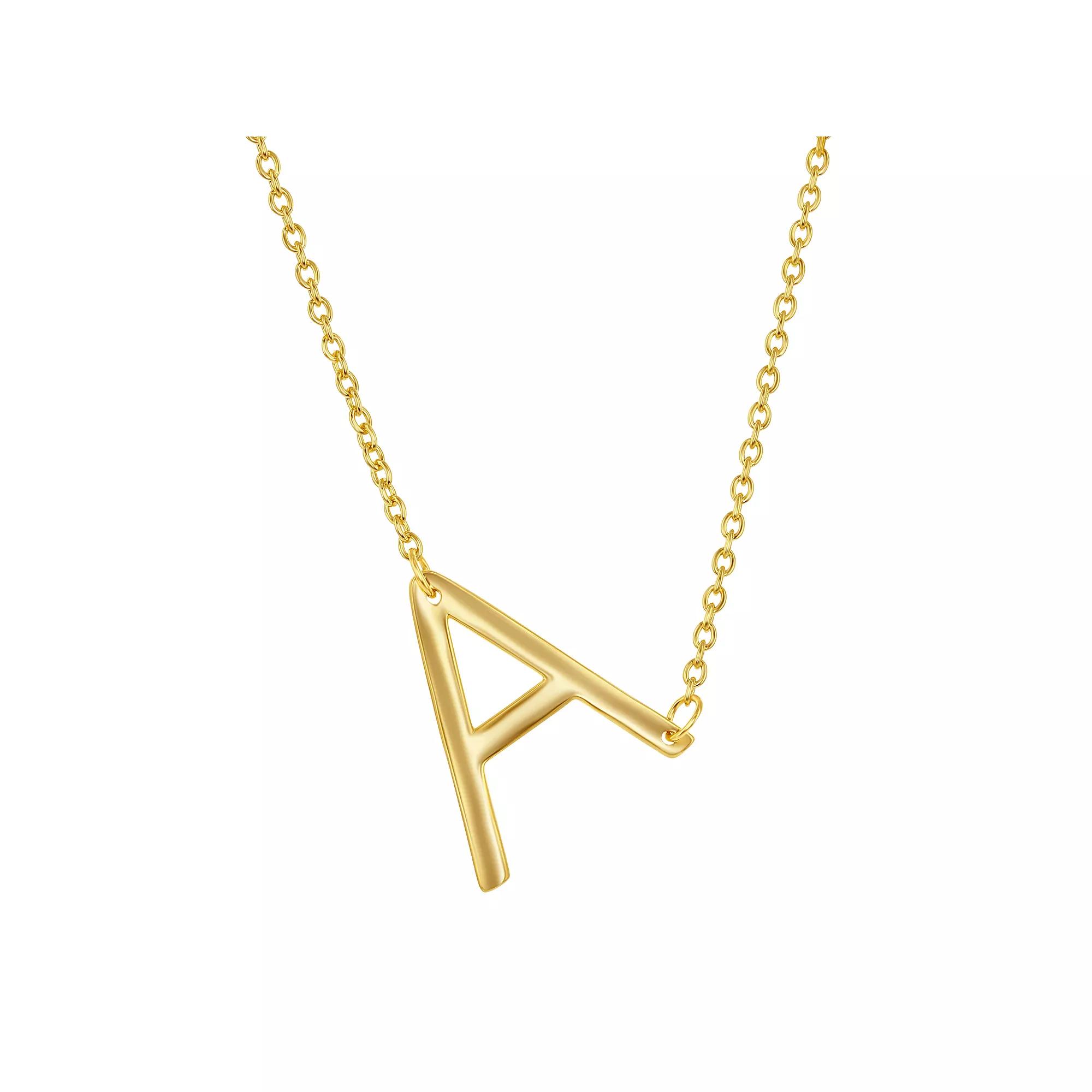 Sterling Silver Sideways Initial Necklace, Women's, Size: 16-18" ADJ, Gold Tone Z Product Image