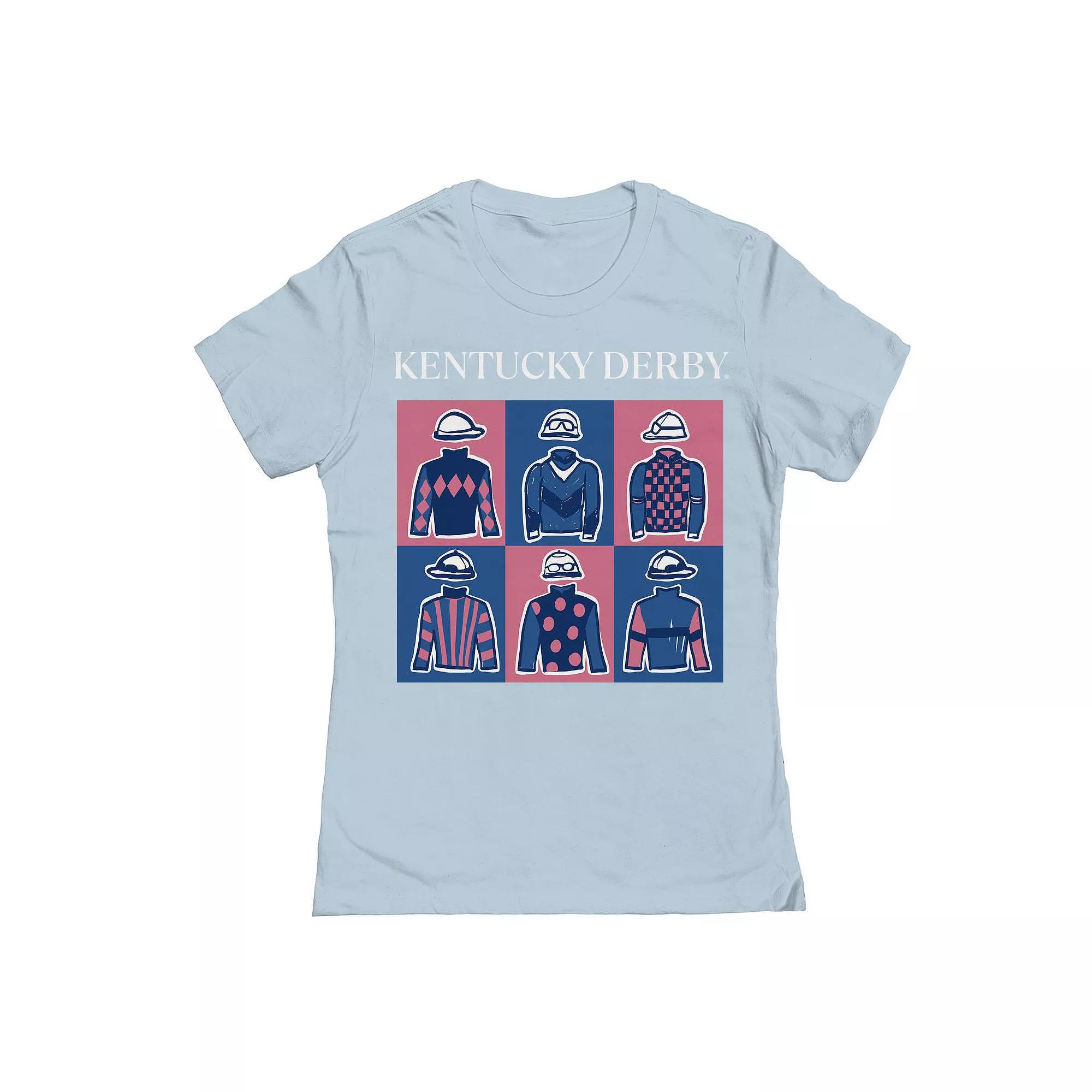 Juniors' Pop Art Rider Kentucky Derby Blue Graphic T-Shirt, Women's,  Product Image