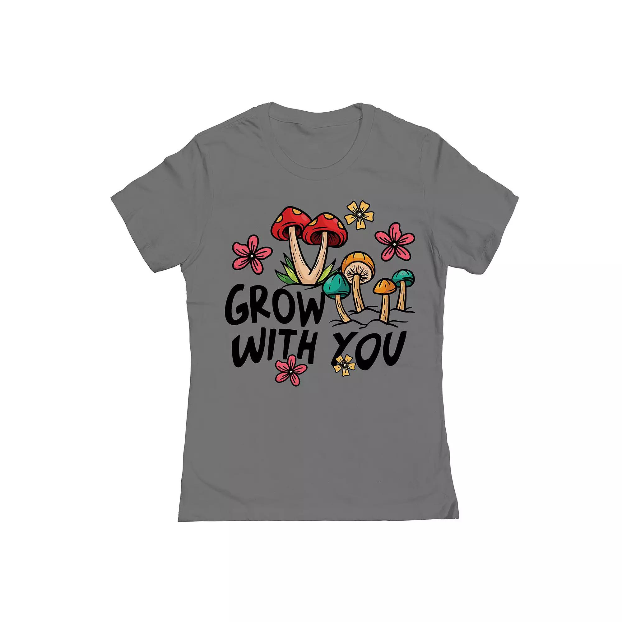 Junior's Grow With You Womens Graphic Tee, Girl's, Size: XL, Grey Product Image