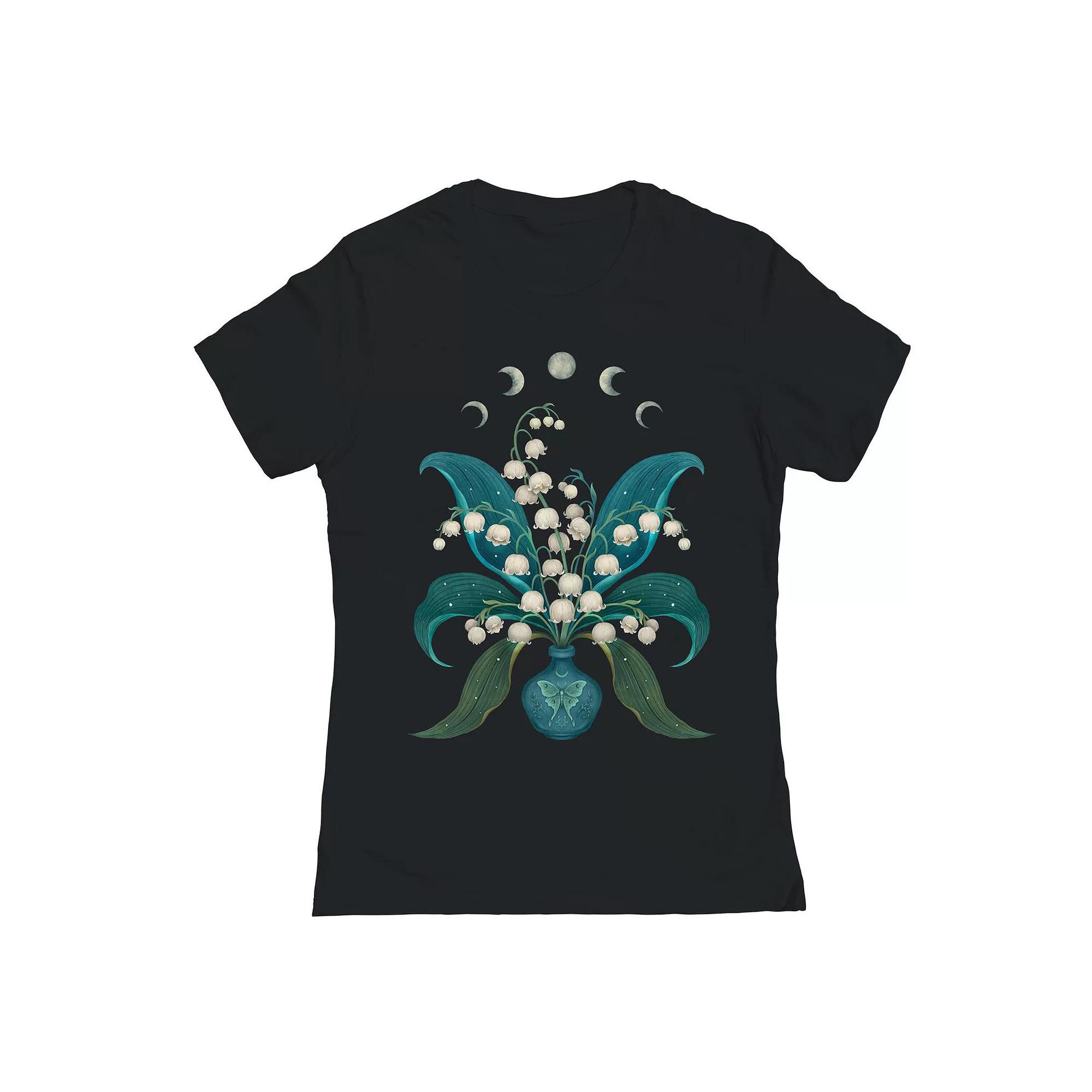 Junior's Lily Of The Valley Graphic Tee, Girl's, Size: XXL, Black Product Image