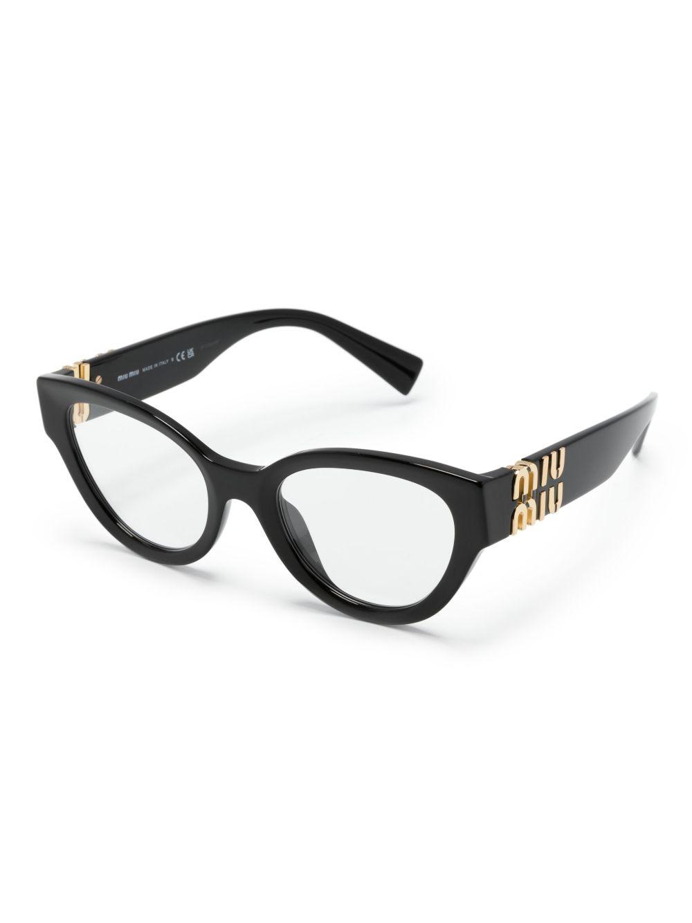 logo-plaque round-frame glasses Product Image