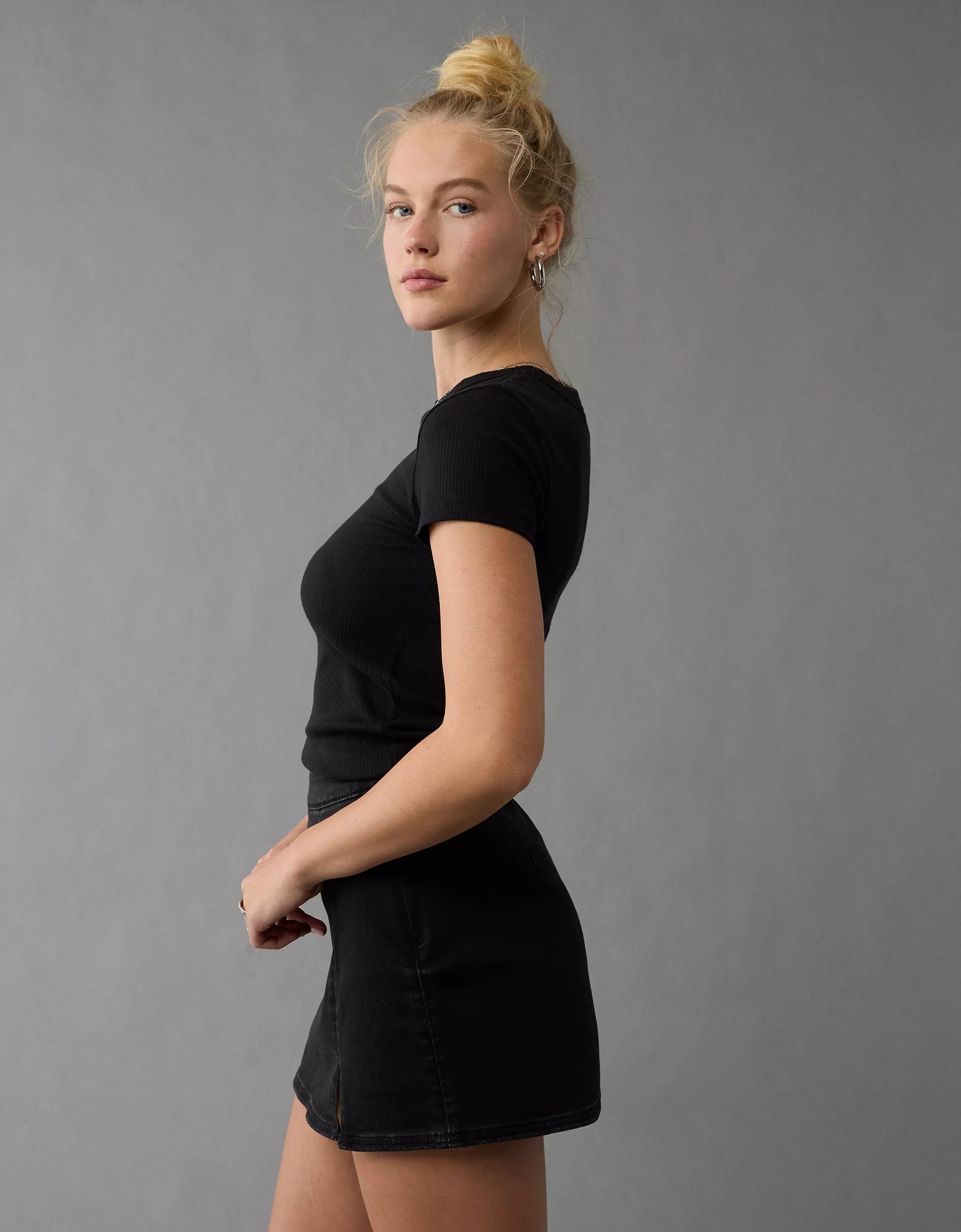 AE Next Level High-Waisted Denim Skort Product Image