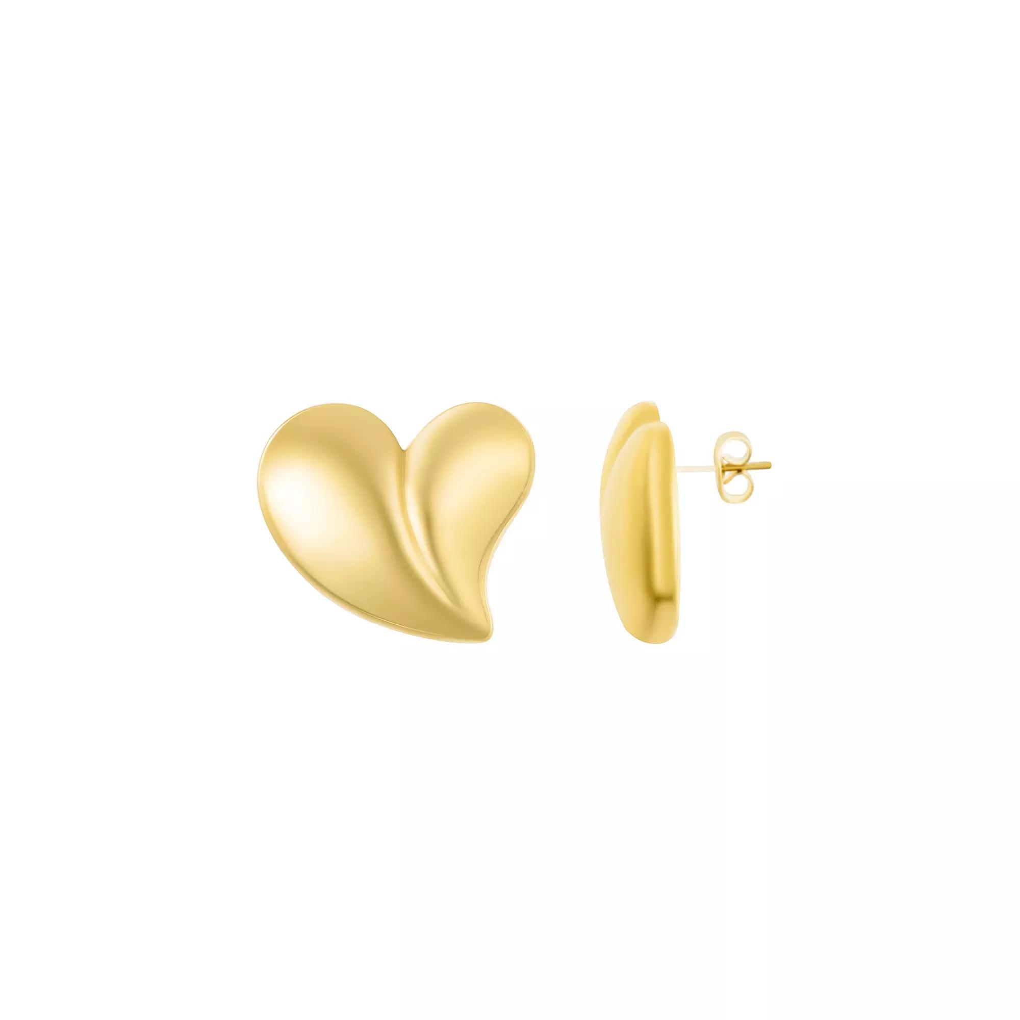 Adornia Oversized Puffy Heart Earrings, Womens, Gold Tone Product Image