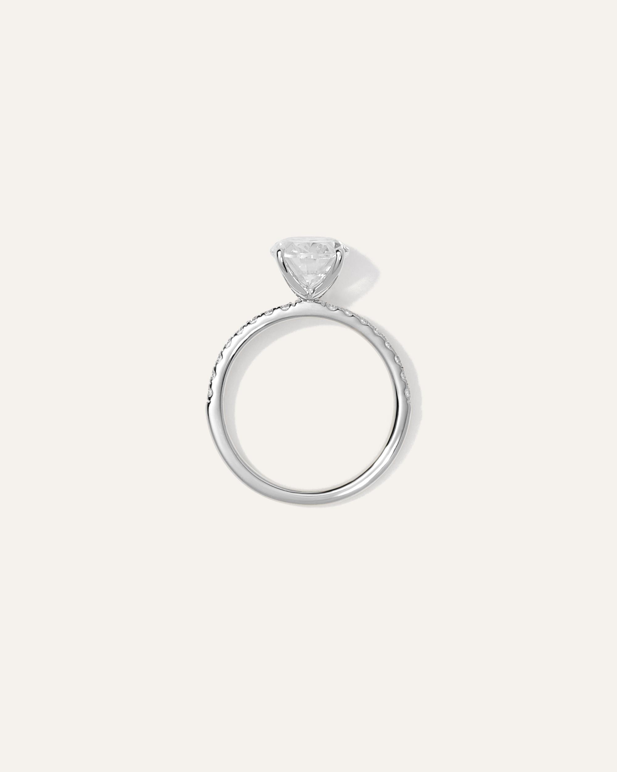 Quince | Women's Lab Grown Diamond Oval Petite Pave Engagement Ring Product Image