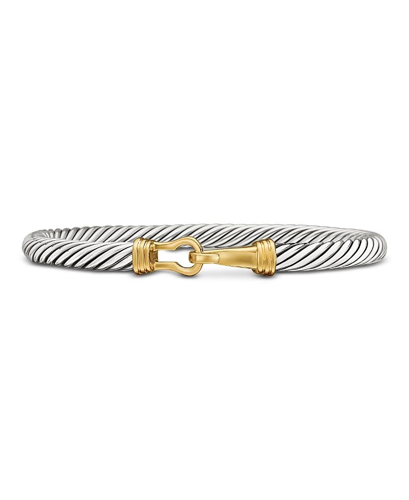 Womens Buckle Classic Cable Bracelet in Sterling Silver Product Image