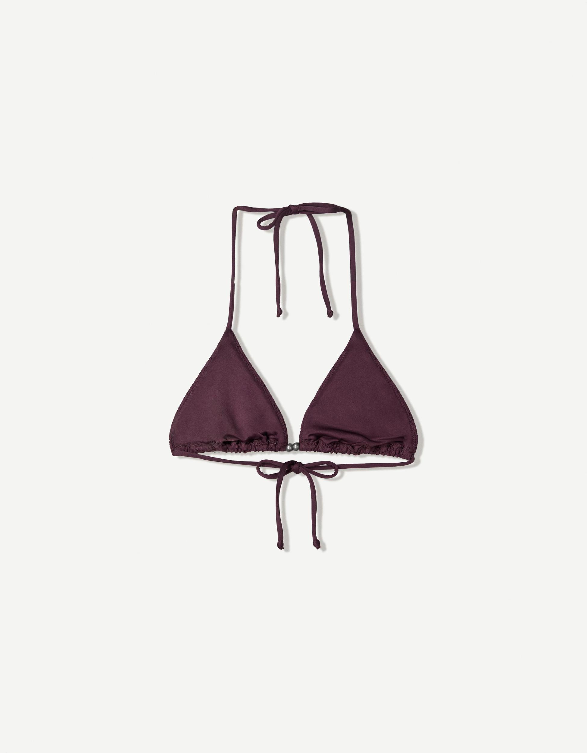 Textured triangle bikini top Product Image