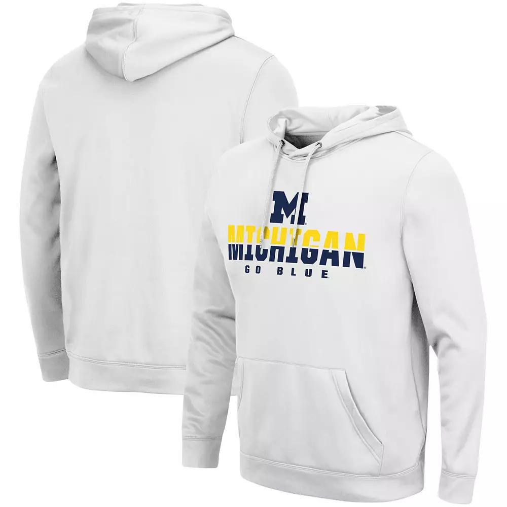 Men's Colosseum White Michigan Wolverines Lantern Pullover Hoodie,  Product Image