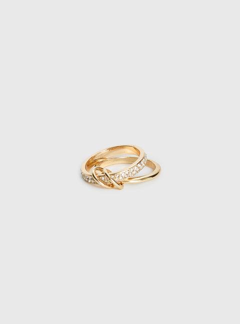 Something Sweet Stacked Ring Gold Product Image