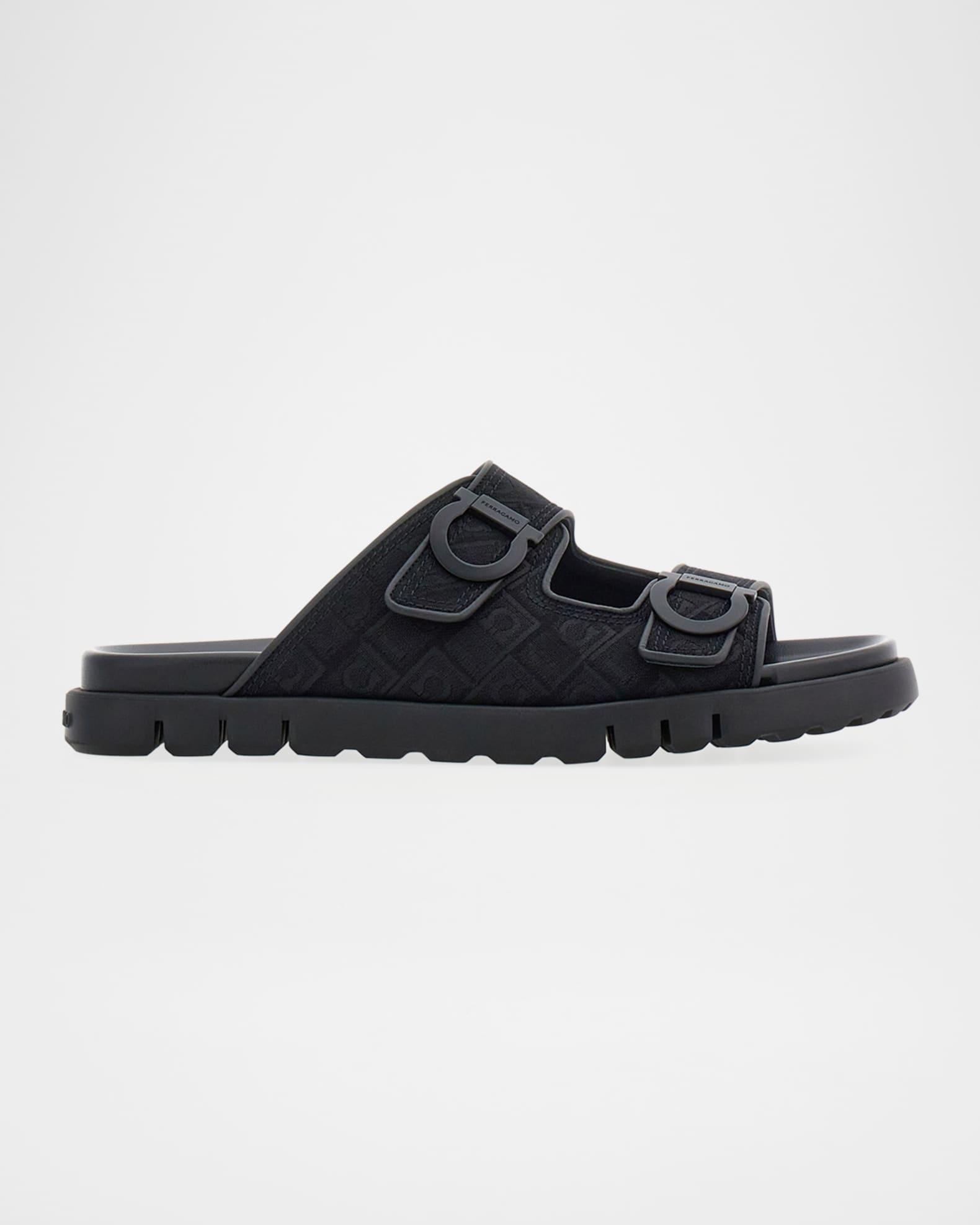 Men's Dual-Buckle Gancio Slide Sandals Product Image