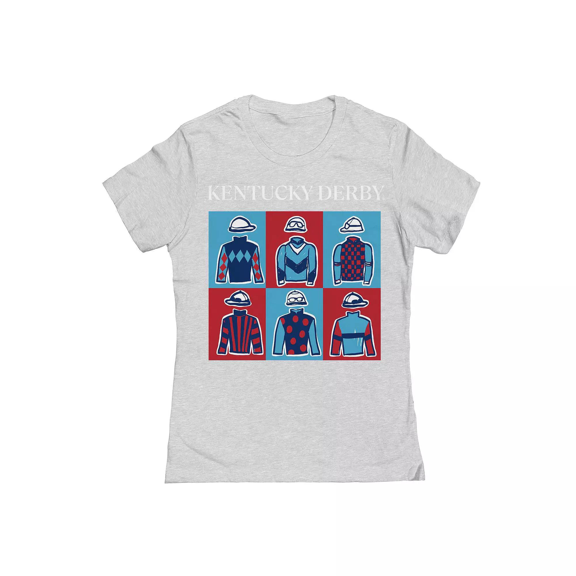 Juniors' Pop Art Rider Kentucky Derby Gray Graphic T-Shirt, Women's,  Product Image
