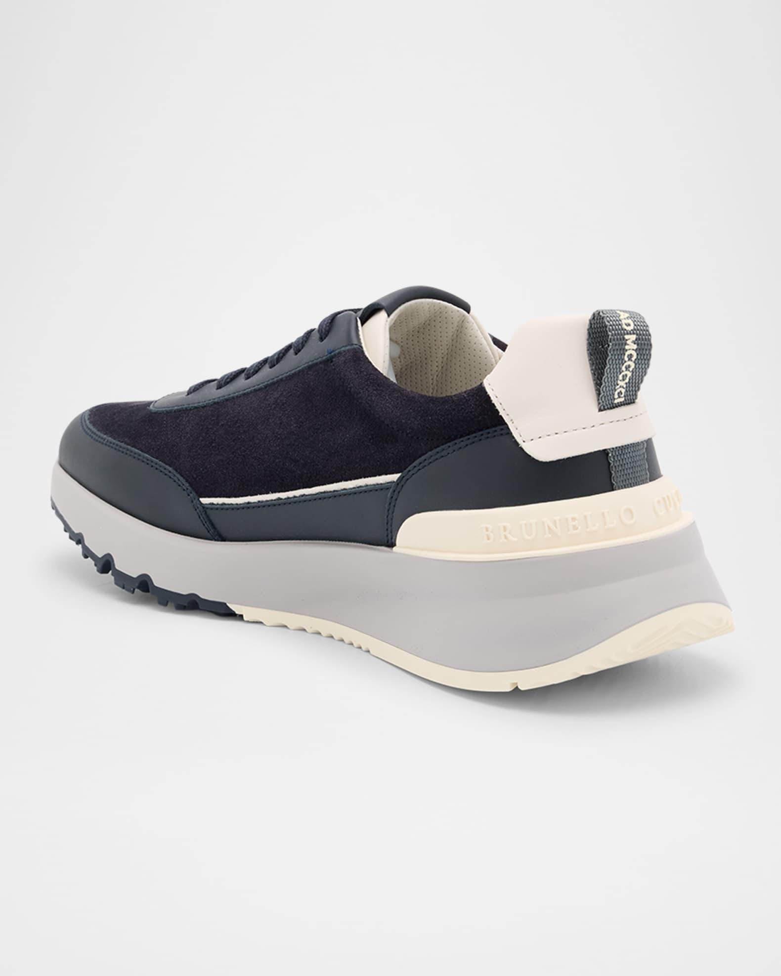 Men's Suede and Leather Runner Sneakers Product Image