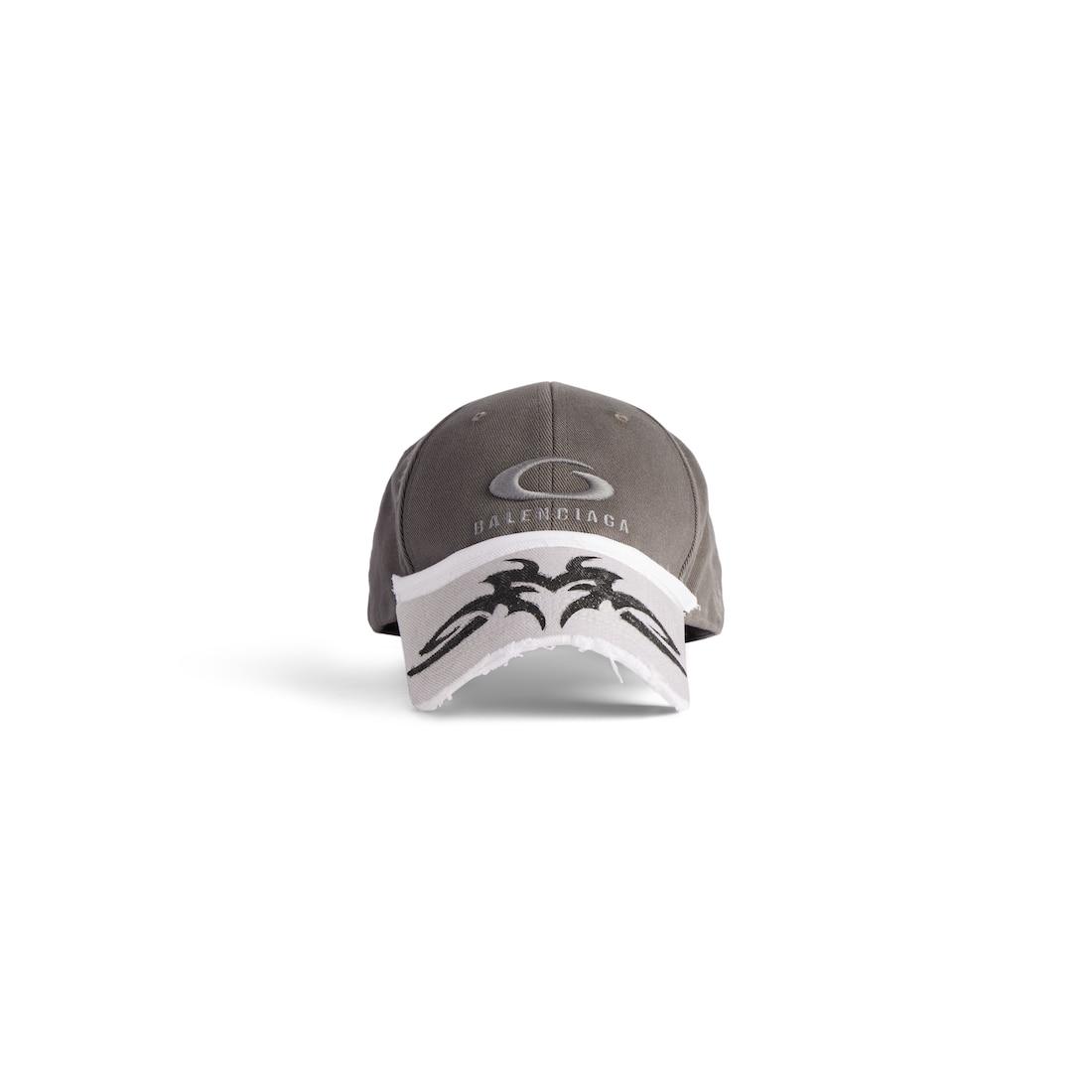 Women's Patched Visor Cap  in Grey/white Product Image